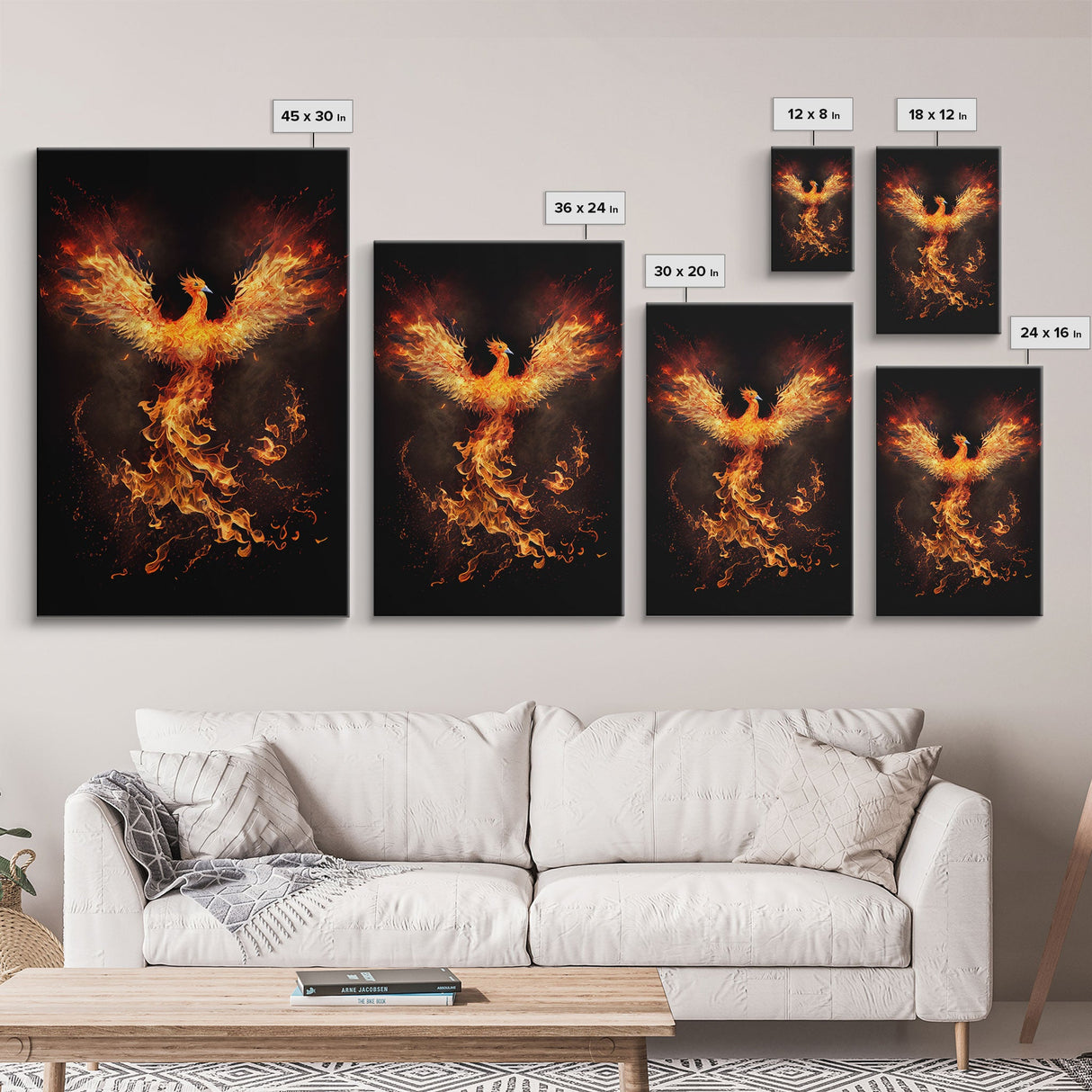 The Phoenix, Symbol of Renewal, Rebirth, Framed Canvas Art, Canvas Print, Canvas Wall Art, Strength, Transformation and Renewal