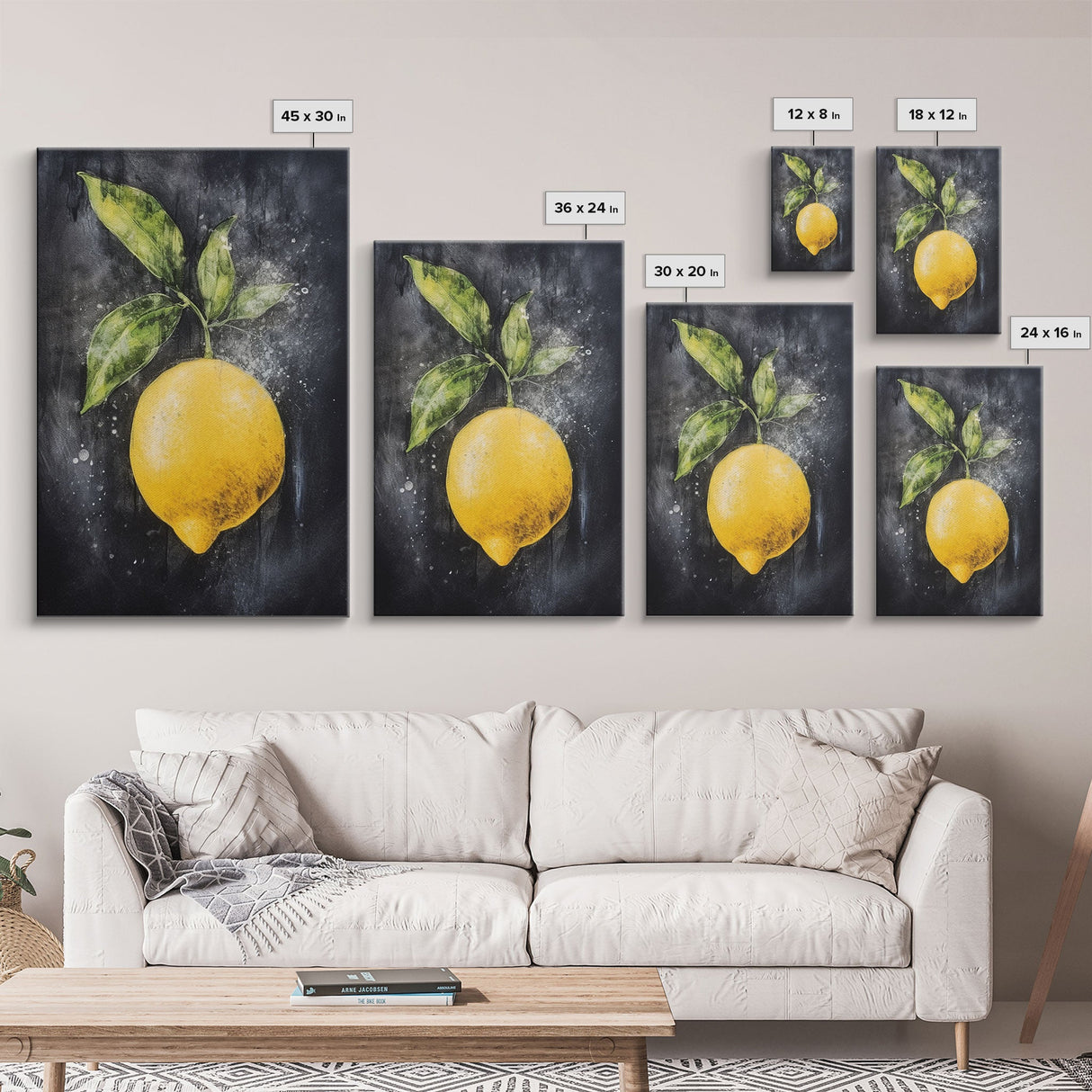 LEMON Art Canvas Print - Unframed Oil Print - Print Still Life Original - Small Still Life Painting Print- Lemon Art Print - Fruit Art