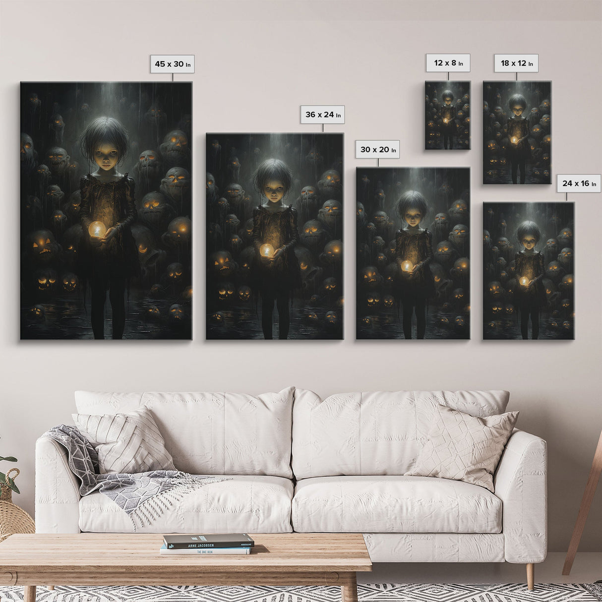Dark Fantasy Art, Spooky Decor, Goth Decor, Canvas Print, Wall Art, Vertical Print, Dark Wall Art, Video Game Art, Gaming Wall Decor