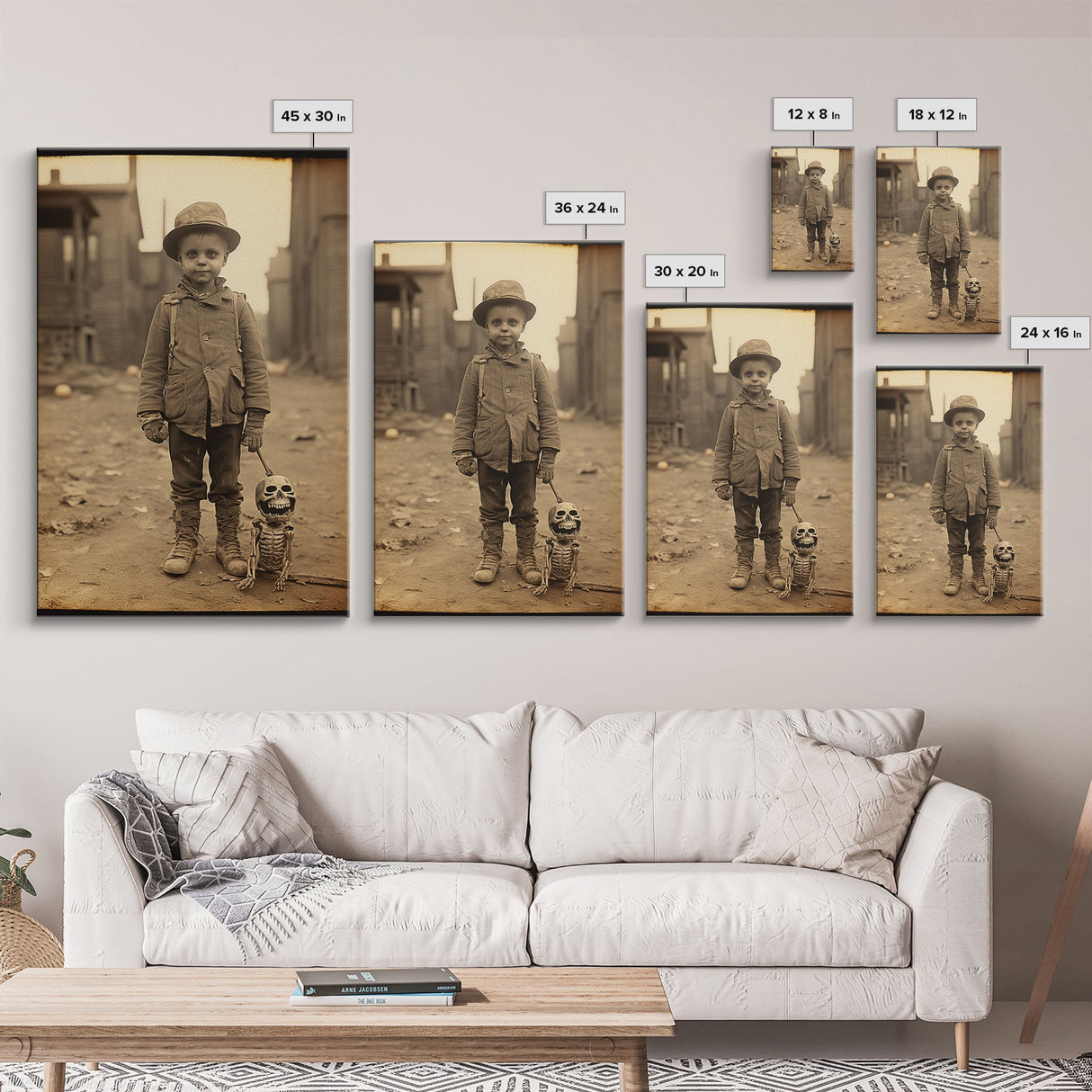 Creepy Wall Art, Skeleton Wall Art, Spooky Decor, Dark Fantasy, Horror Art, Canvas Print, Wall Art, Vertical Print, Home Decor, Wall Decor