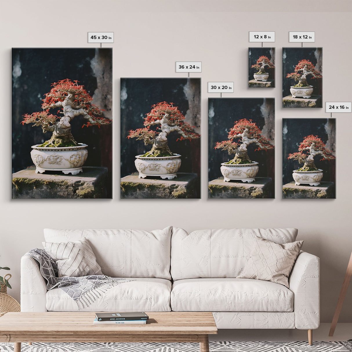 Bonsai Wall Art, Japanese Wall Print, Asian Art, Canvas Print, Wall Art, Vertical Print, Travel Print, Client Gift, College Dorm Decor