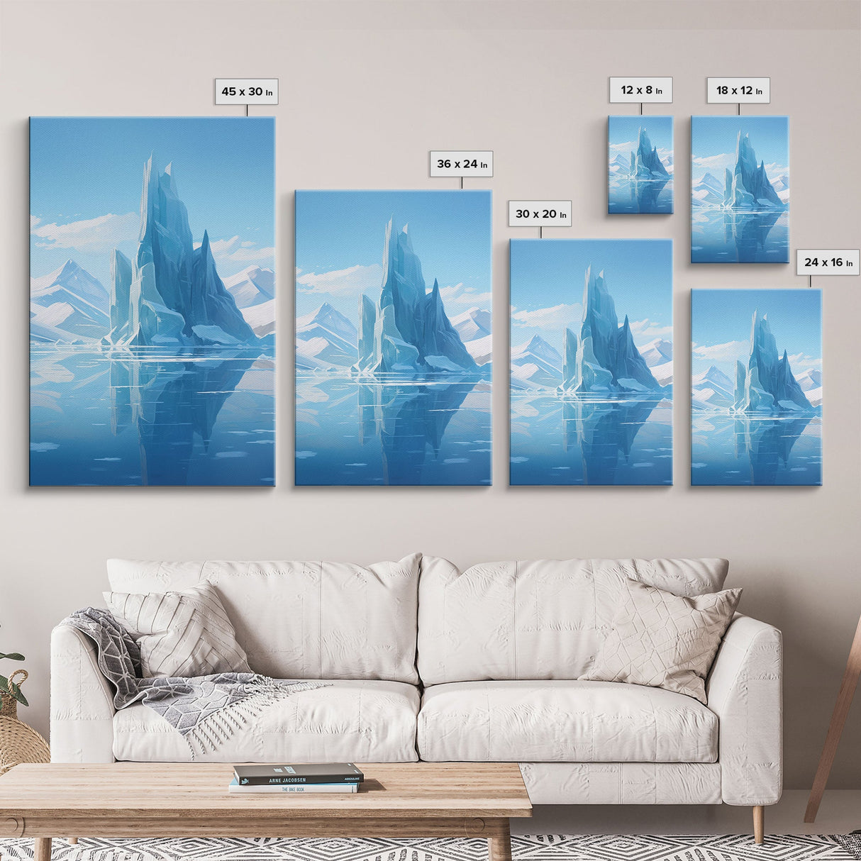 Iceberg Wall Art, Iceland Wall Art, Seascape Wall Print, Canvas Print, Wall Art, Vertical Art, Gift For Family, Above Couch Wall Art