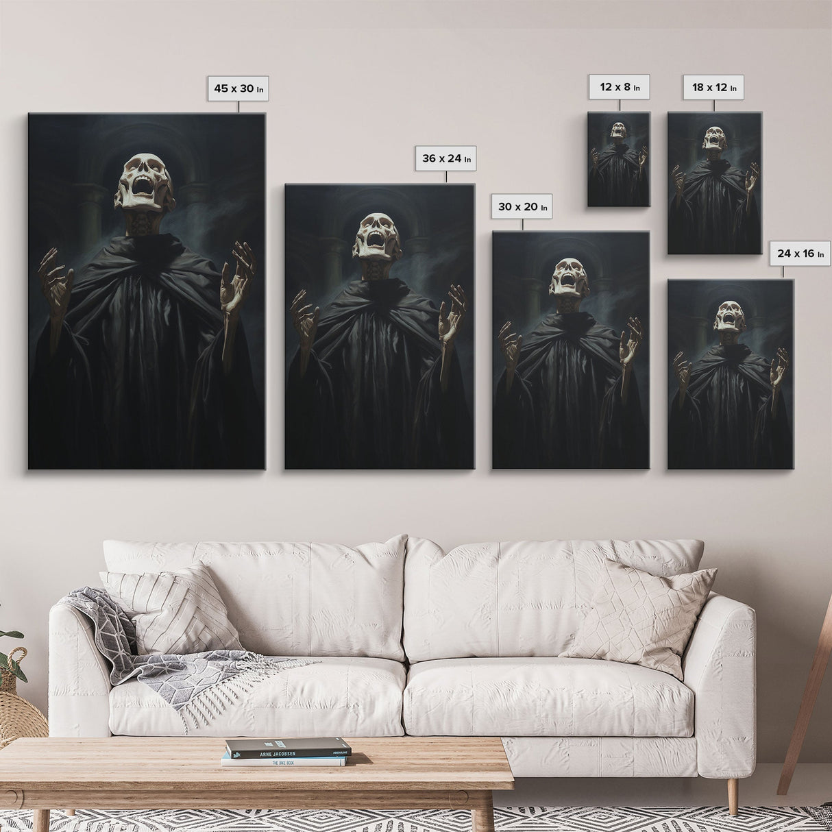 Macabre Decor, Framed Canvas Print, Halloween Wall Art, The Haunted Opera Singer, Dark Academia, Gothic Halloween Decor