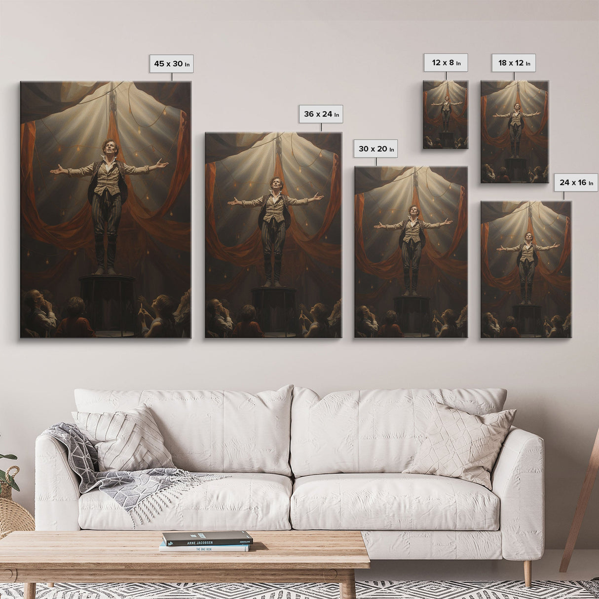 The Macabre Circus, Spooky Cursed Circus Act, Framed Canvas Print, Halloween Poster Art, Horror Prints, Victorian Circus Act