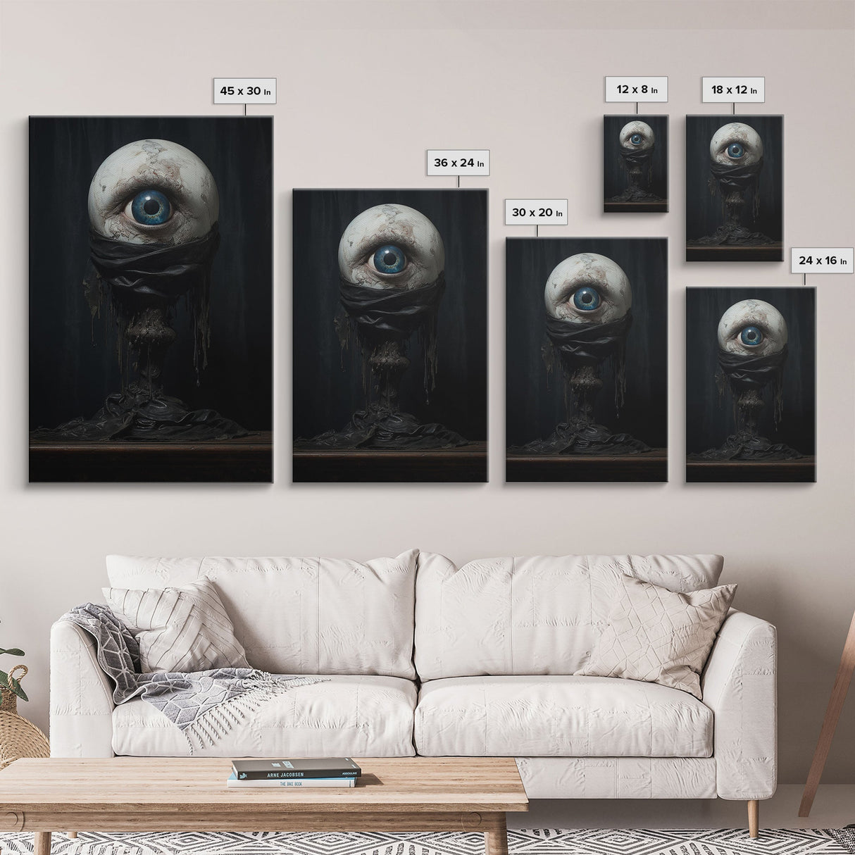 The Eye, Gothic Victorian Horror Art, Cosmic Horror, Framed Canvas Canvas Print, Halloween Decor