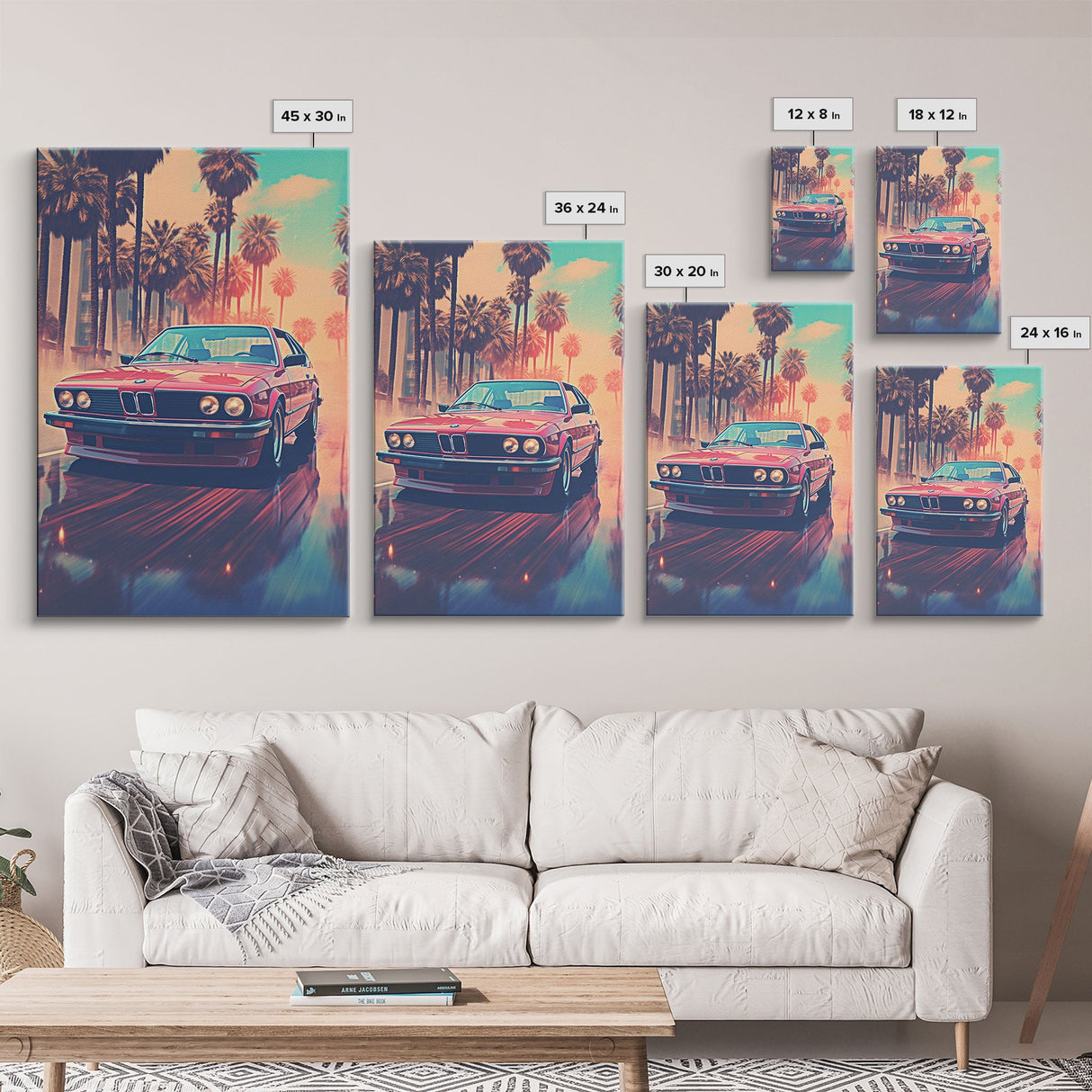 Red Sports Car, Classic Car Wall Art, Canvas Print, Wall Hanging, Portrait Art, Car Lover Gift, Above Bed Decor, Dorm Room Art, Office Decor