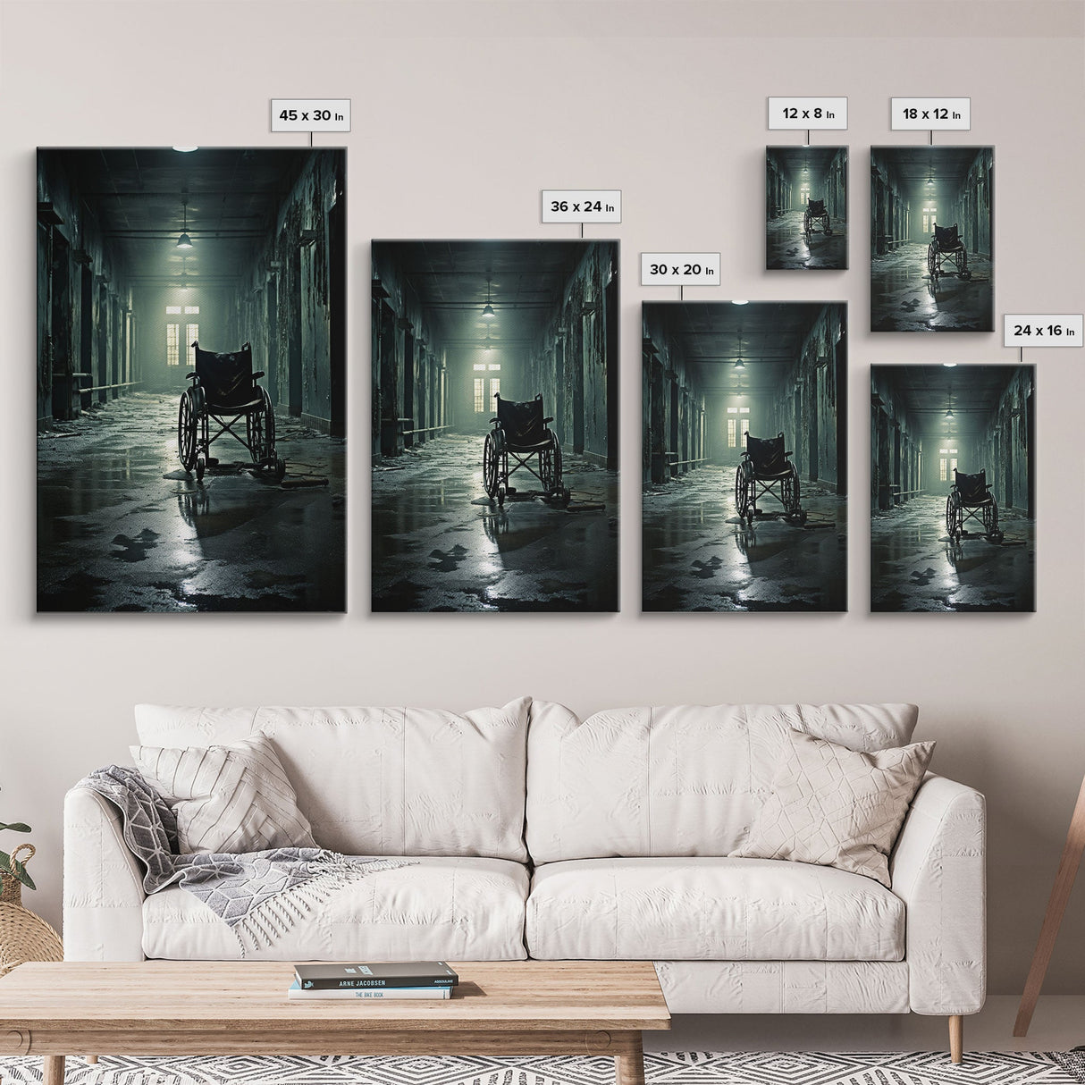 The Abandoned Asylum, Halloween Wall Art, Scary Wall Art, Canvas Print, Wall Hanging, Portrait Art, Horror Home Decor, Dorm Room Art