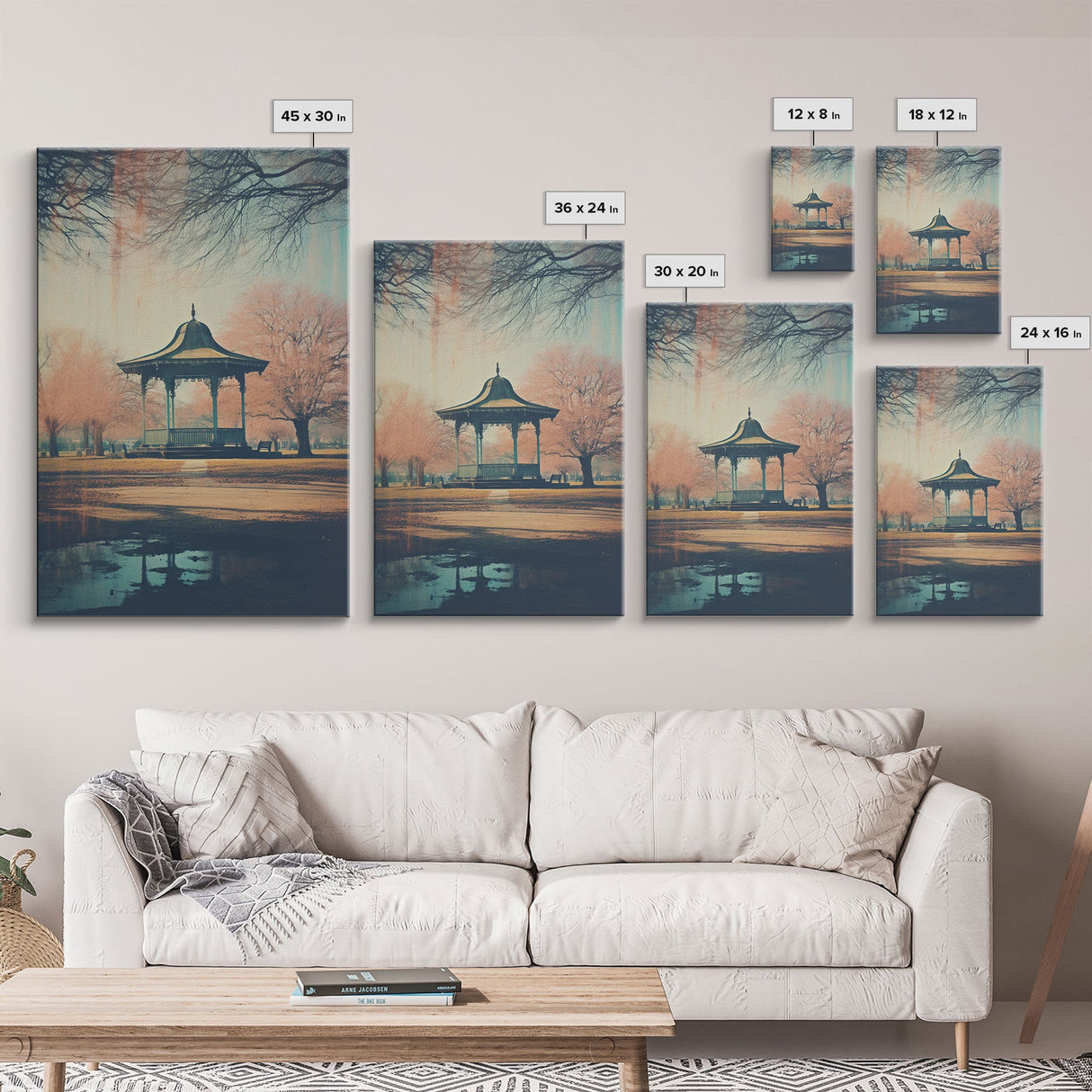 The Gazebo, Framed Canvas Print, Liminal Spaces Photography Print, Unique Wall Art, Gift For Art Lover