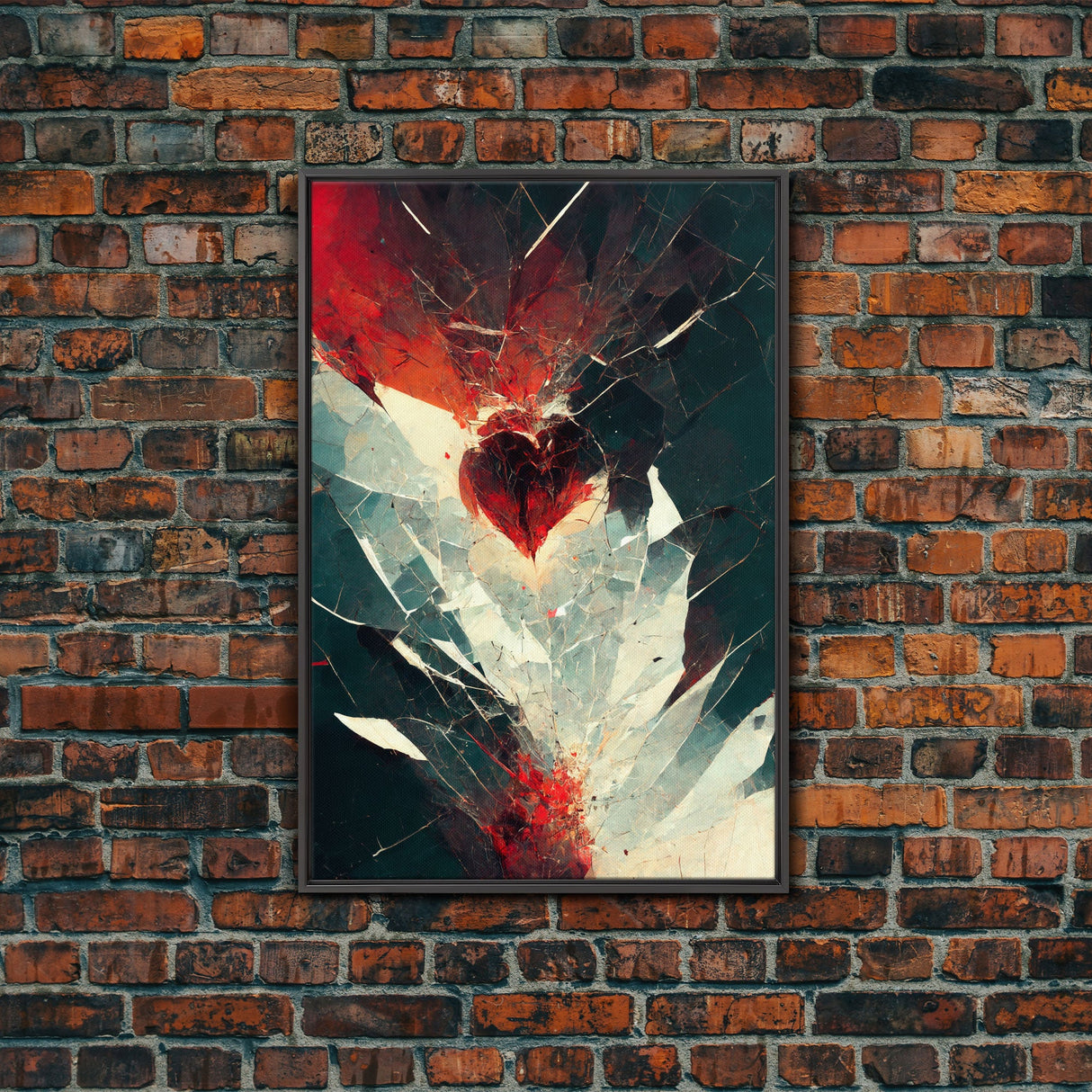 Anatomy of a Broken Heart, Framed Canvas Print, Ready To Hang Framed Wall Art, Living Room Wall Hanging