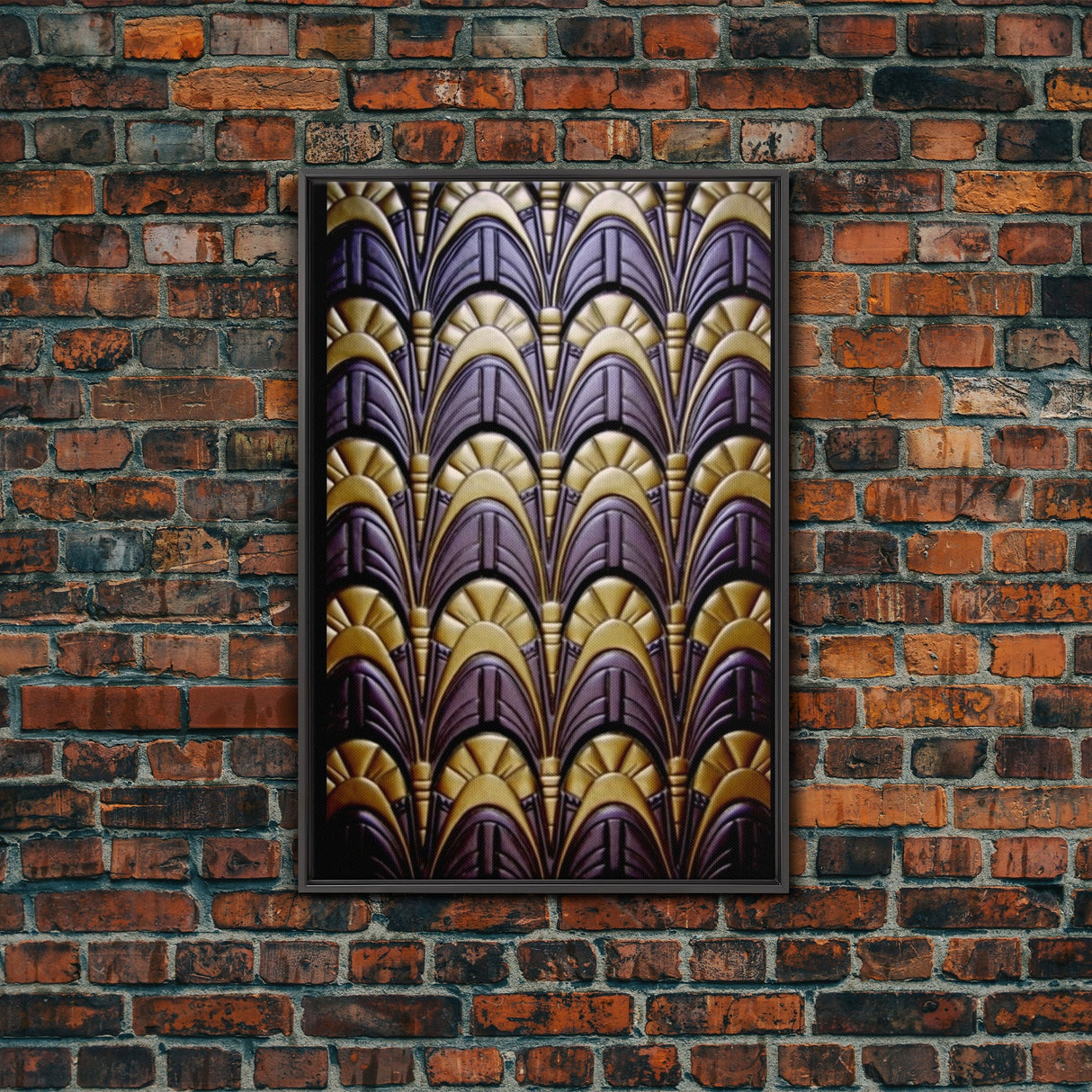 Midcentury Modern Wall art, Framed Canvas Print, Art Deco, Canvas Wall art, Purple colors art, 1930s Style Art, guest room decor, Wall art
