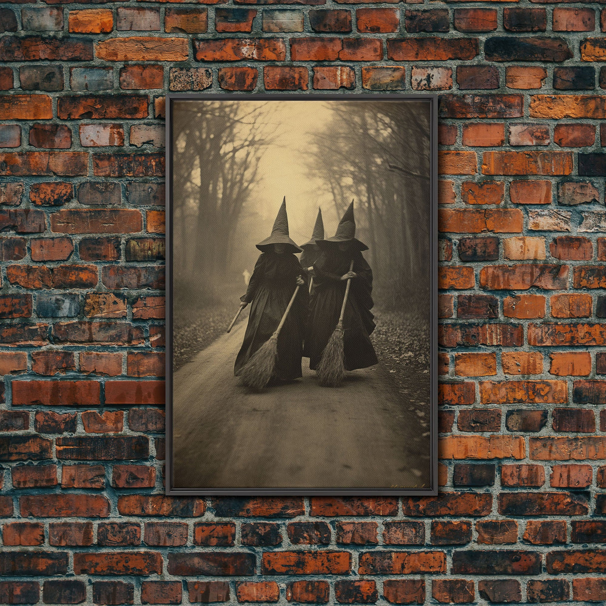 Black And White Art, Witch Wall Decor, Horror Art Print, Gothic Wall Art, Canvas Print, Wall Art, Vertical Print, Home Decor, Wall Decor