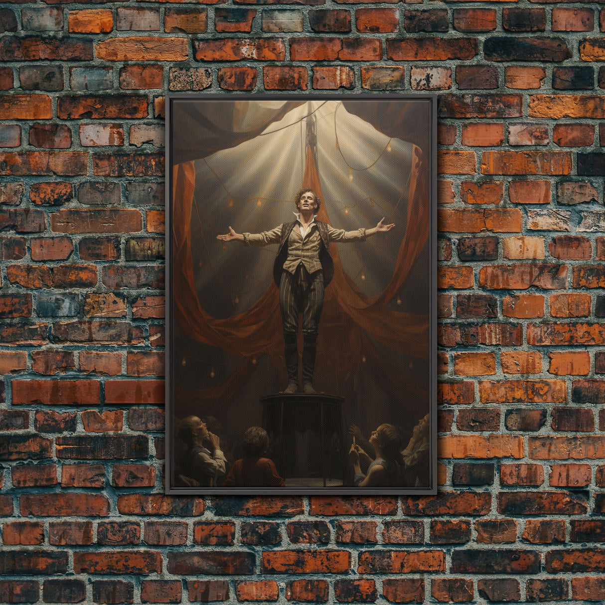 The Macabre Circus, Spooky Cursed Circus Act, Framed Canvas Print, Halloween Poster Art, Horror Prints, Victorian Circus Act