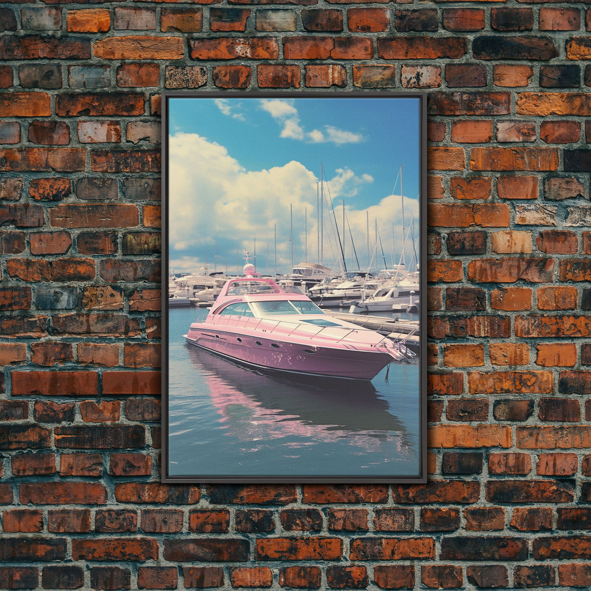 Pink Boat, Ocean Wall Art, Nautical Wall Art, Canvas Print, Wall Hanging, Portrait Art, Travel Print, Modern Art Prints, Girls Room Decor