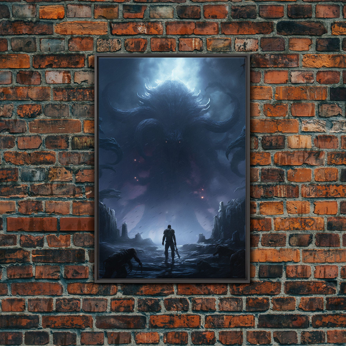 Apocalypse, Dark Art Print, dark fantasy art, Canvas Print, Wall Hanging, Portrait Art, Spooky Decor, Horror Home Decor, Unique Gift