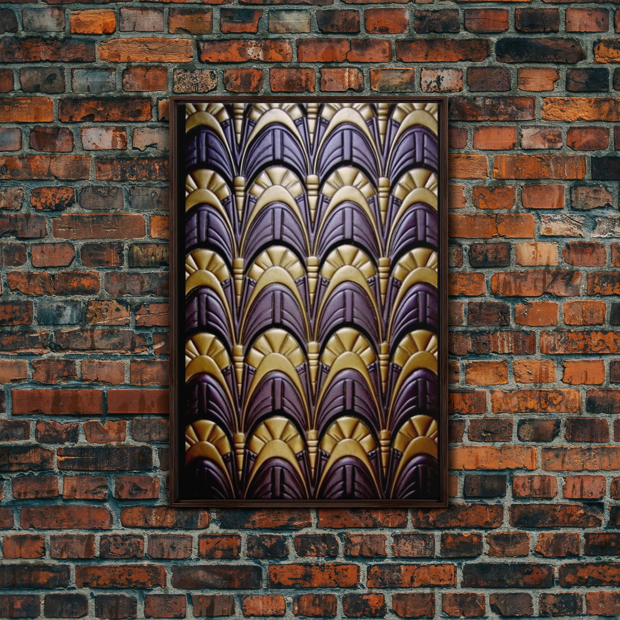 Midcentury Modern Wall art, Framed Canvas Print, Art Deco, Canvas Wall art, Purple colors art, 1930s Style Art, guest room decor, Wall art