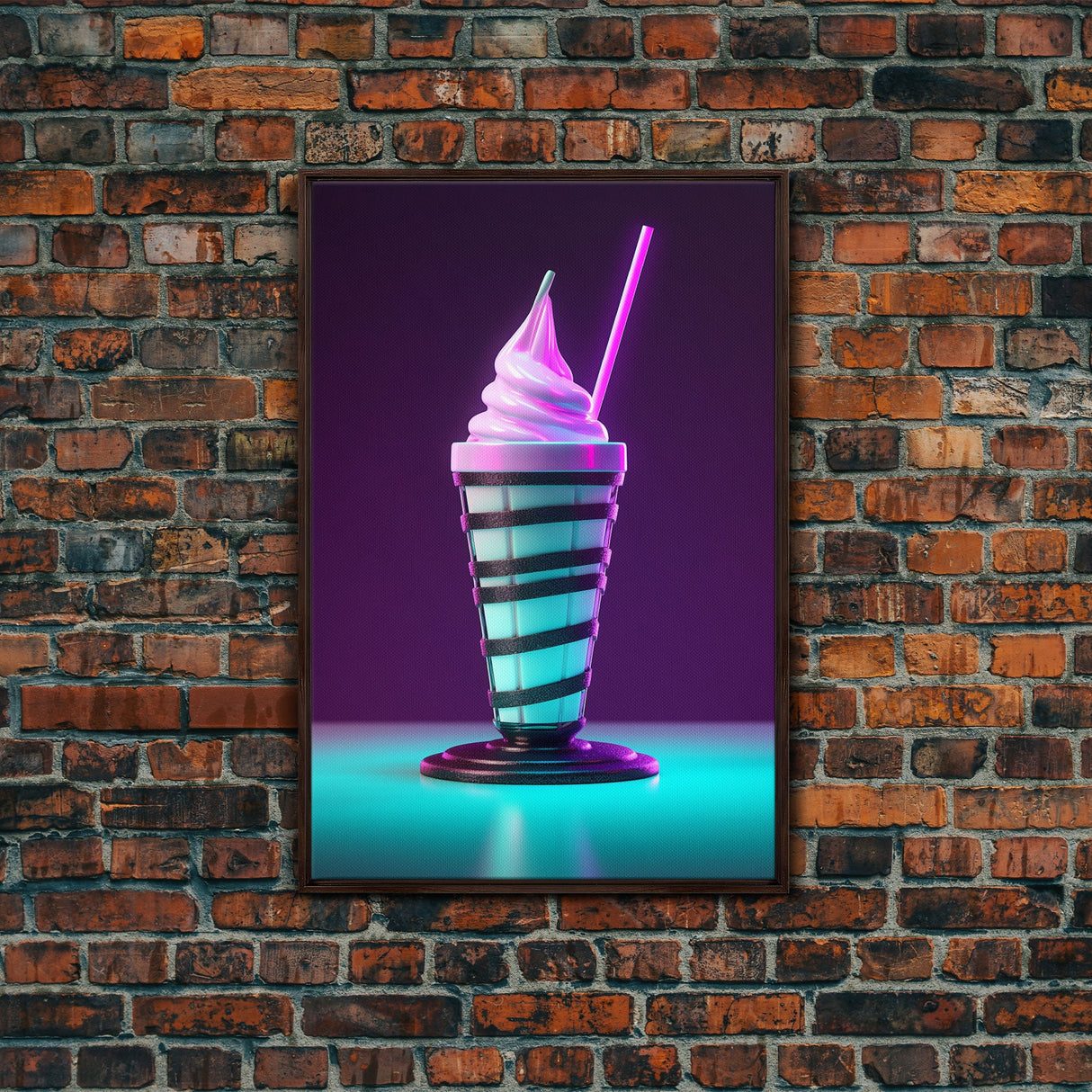 Milk Shake Wall Art, Kitchen Wall Decor, Vibrant Wall Art, Kitchen Art, Minimalist Print, Wall Decor, Canvas Print, Wall Art, Framed Canvas
