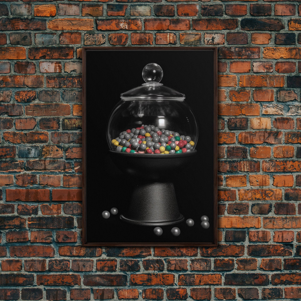 Gumball Machine Wall Art, Candy Dispenser Wall Decor, Kitchen Art, Minimalist Print, Wall Decor, Canvas Print, Wall Art, Framed Canvas