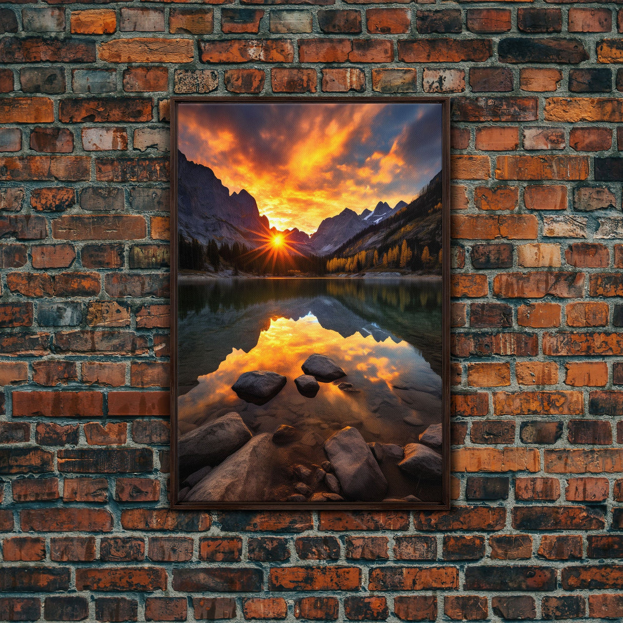 Lake Wall Art, Landscape Print, Nature Wall Art, Trees Wall Art, Canvas Print, Wall Art, Vertical Art, Congratulations Gift, Above Bed Art