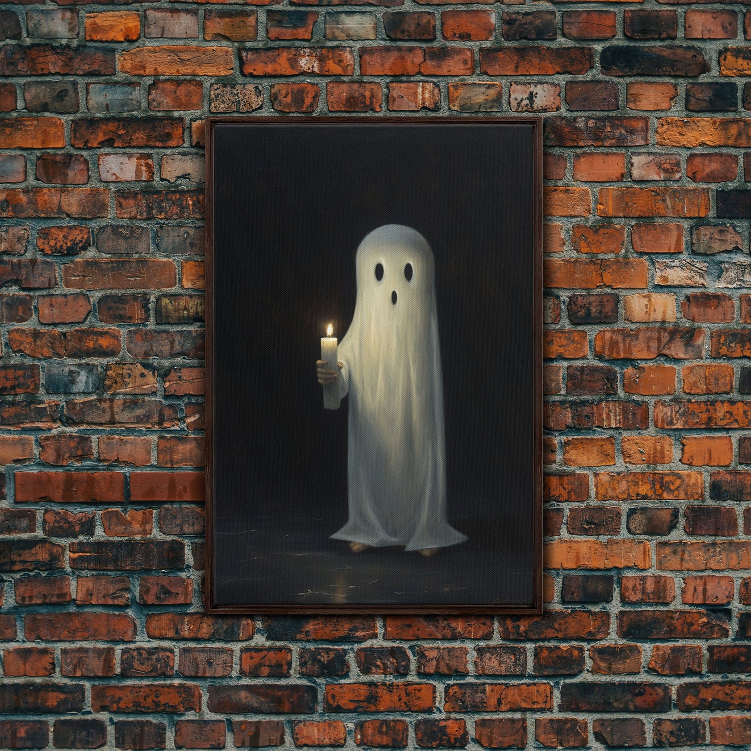 Ghost Holding A Candle Halloween Decor, Art Canvas Print, Spooky Ghost Wall Art, Fall Decor, Halloween wall decor, Funny Halloween Art