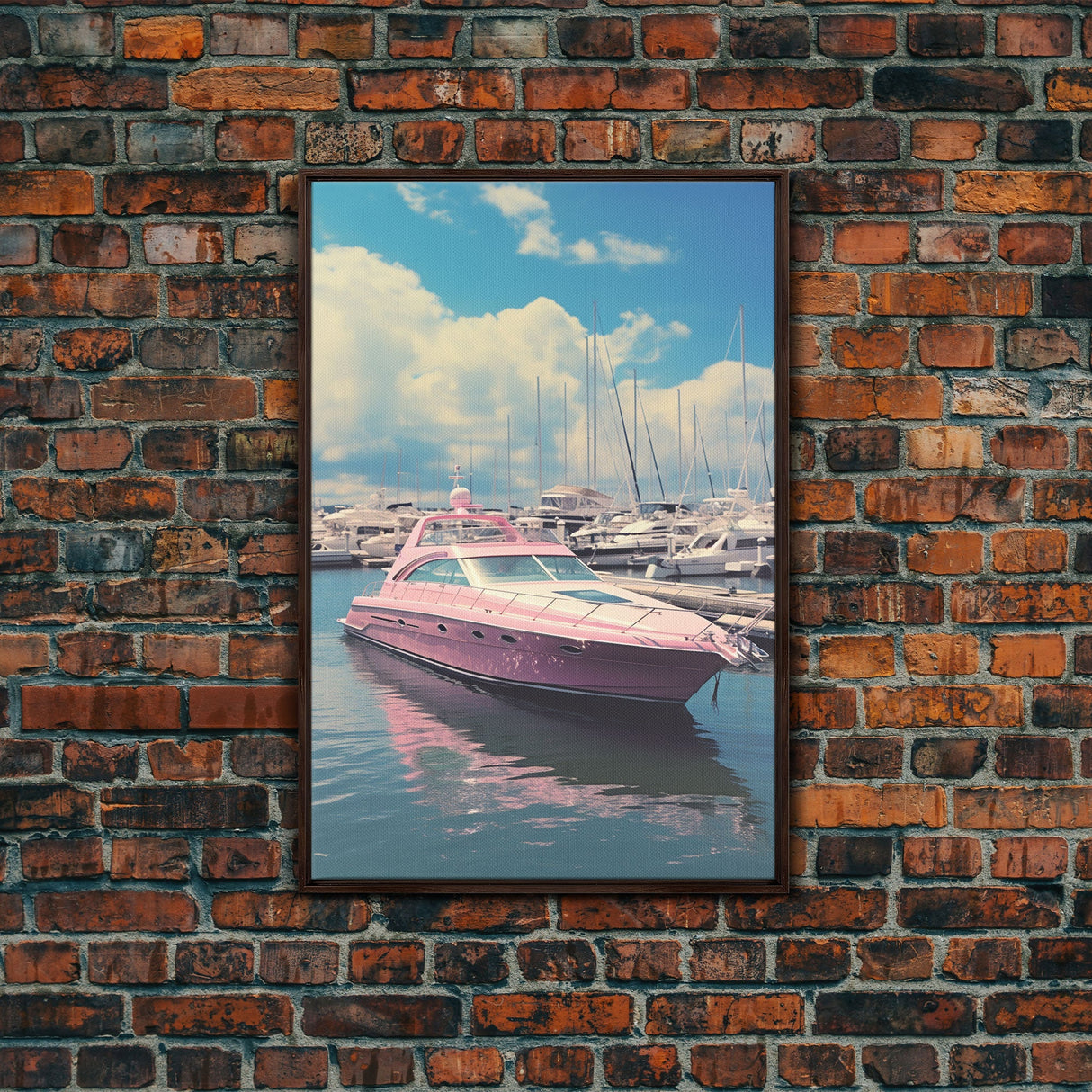 Pink Boat, Ocean Wall Art, Nautical Wall Art, Canvas Print, Wall Hanging, Portrait Art, Travel Print, Modern Art Prints, Girls Room Decor