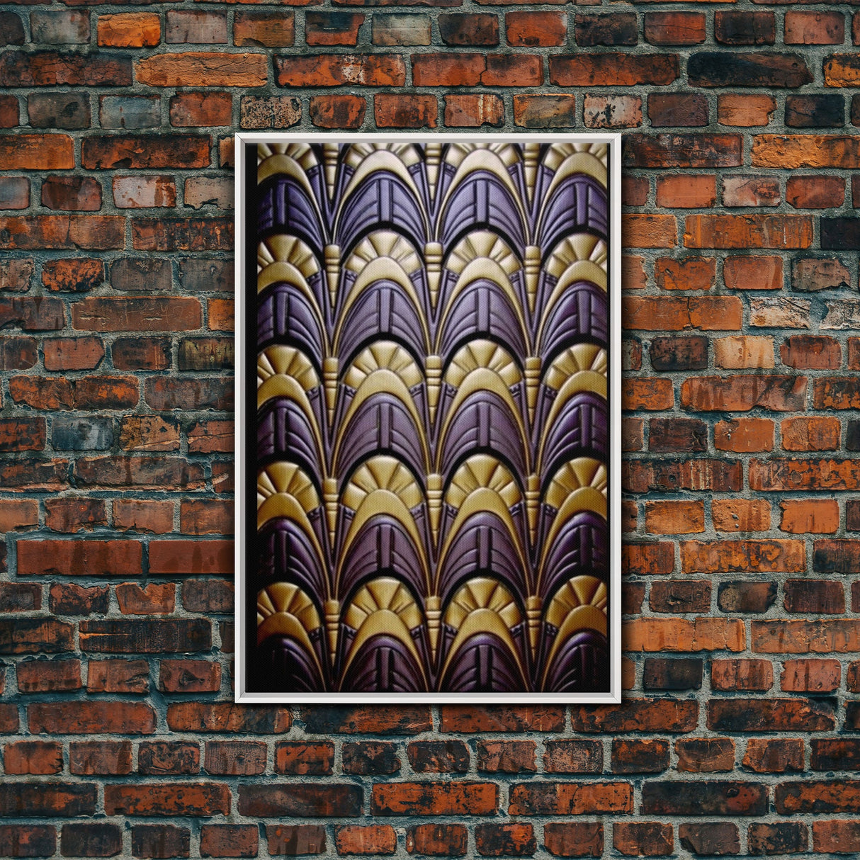 Midcentury Modern Wall art, Framed Canvas Print, Art Deco, Canvas Wall art, Purple colors art, 1930s Style Art, guest room decor, Wall art