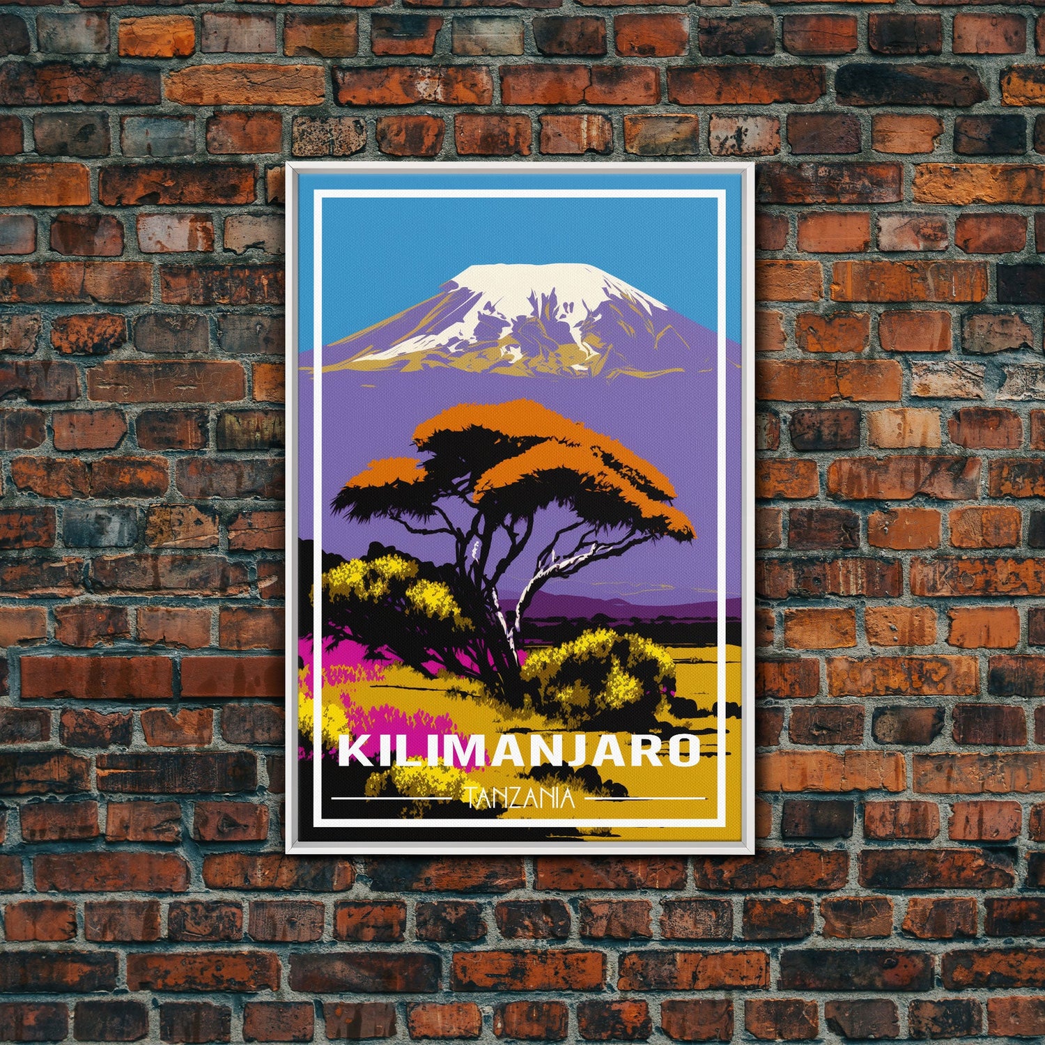 Mount Kilimanjaro Wall Art, African Poster, Tanzania Wall Art, Travel Wall Print, Travel Poster, Travel Wall Art, Canvas Wall Print
