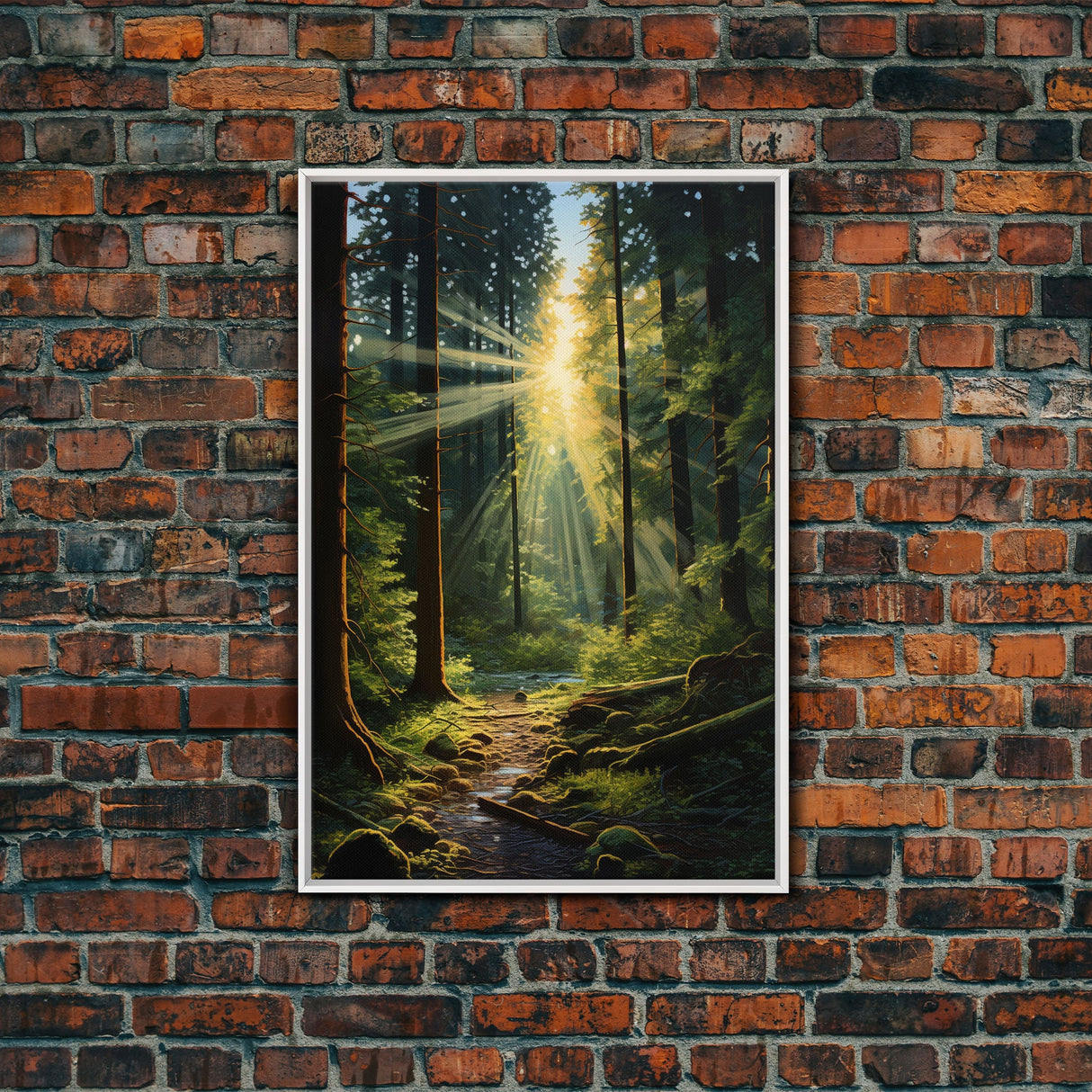 Forest Wall Print, Trees Art Print, Sunset Canvas Print, Wall Art, Vertical Art, Landscape Print, Gift For Boss, College Dorm Decor