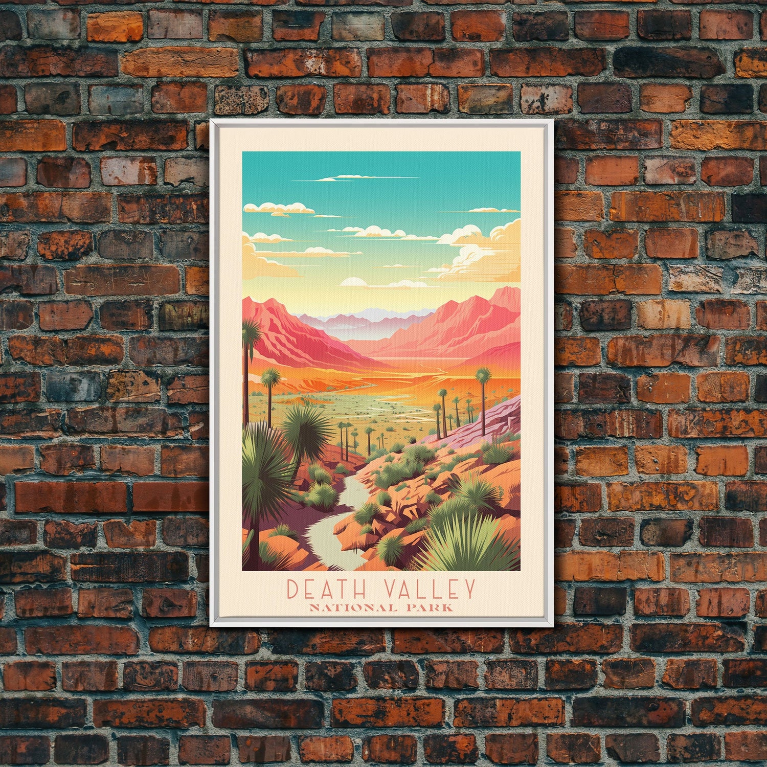 Death Valley National Park Travel Poster Print, Canvas Print Wall Art, California Travel Art, Midcentury Modern Travel Decor, MCM Wall Art