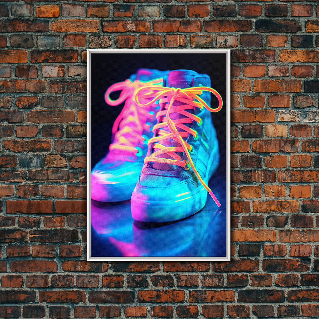 Sneaker Wall Art, Shoe Wall Art, Canvas Print, Wall Hanging, Portrait Art, Room Decor, College Dorm Art, Unique Wall Decor, Gift For Friend