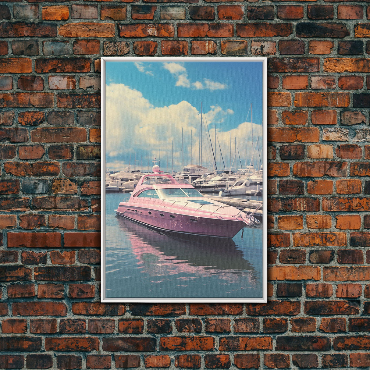 Pink Boat, Ocean Wall Art, Nautical Wall Art, Canvas Print, Wall Hanging, Portrait Art, Travel Print, Modern Art Prints, Girls Room Decor