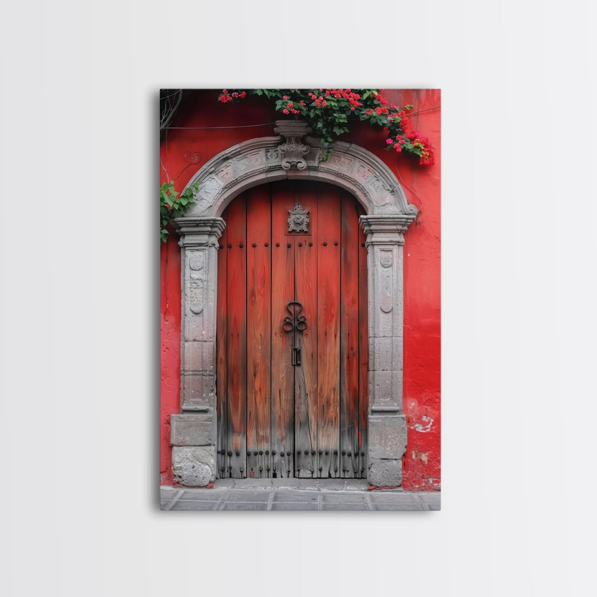 Hacienda Architecture Framed Canvas Print, Mexican Wall Art, Art of Mexico, Original Artwork, Wood Framed Ready To Hang