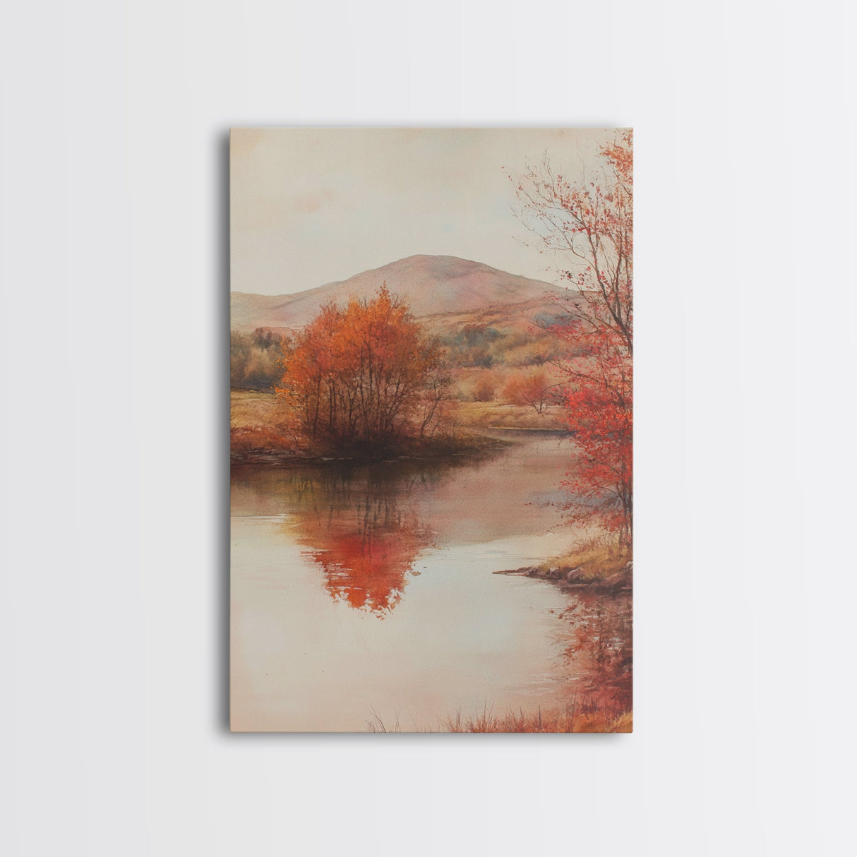 West Texas Desert Landscape, Framed Canvas Print, Fall In The Texas Desert, Desert Landscape Painting, Original Artwork, Minimalist