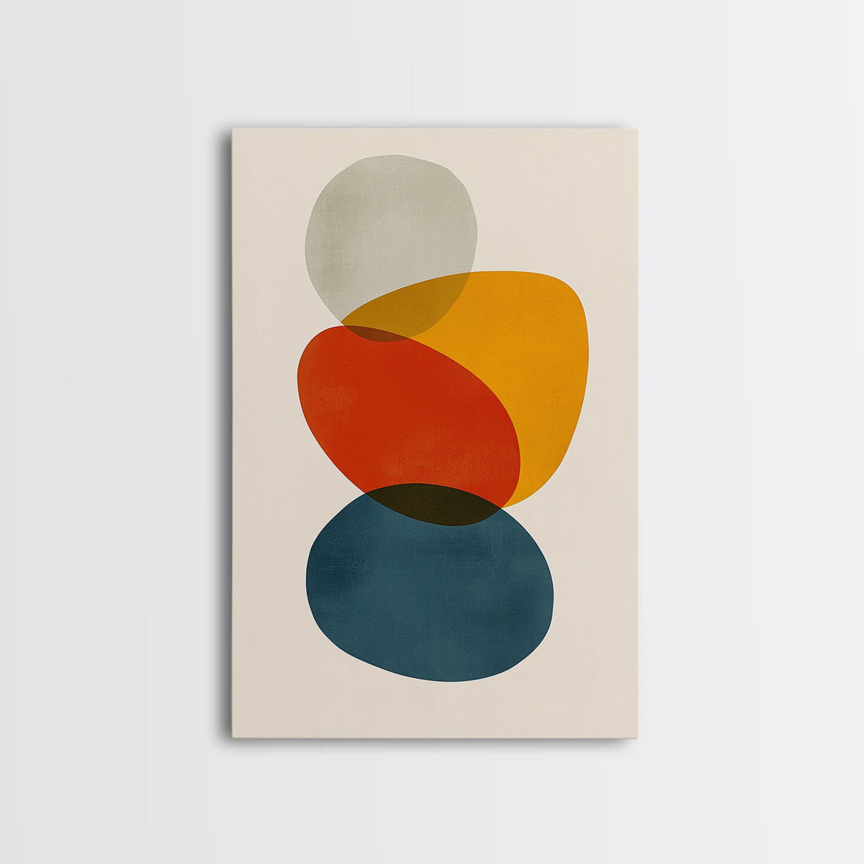 White Background Large Abstract Canvas Wall Art Framed Canvas Print Modern Abstract Painting Print Boho and Minimalist Office Art