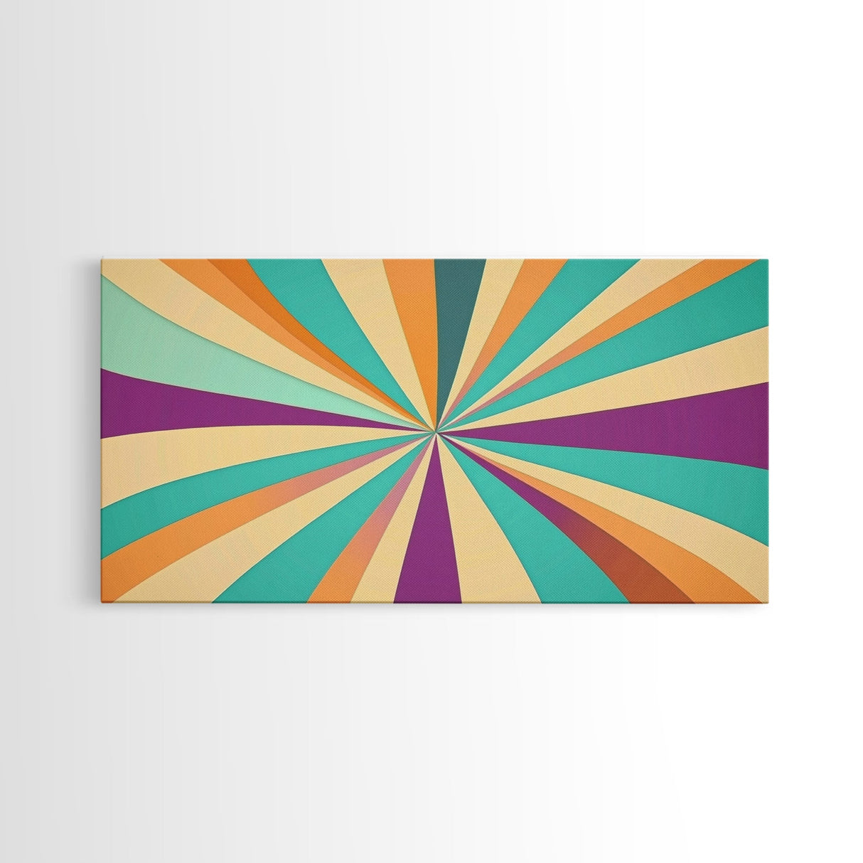 Eclectic Large Original Geometric Mid Century Modern Wall Art Wood Framed Canvas Print, Bright and Colorful Contemporary Art