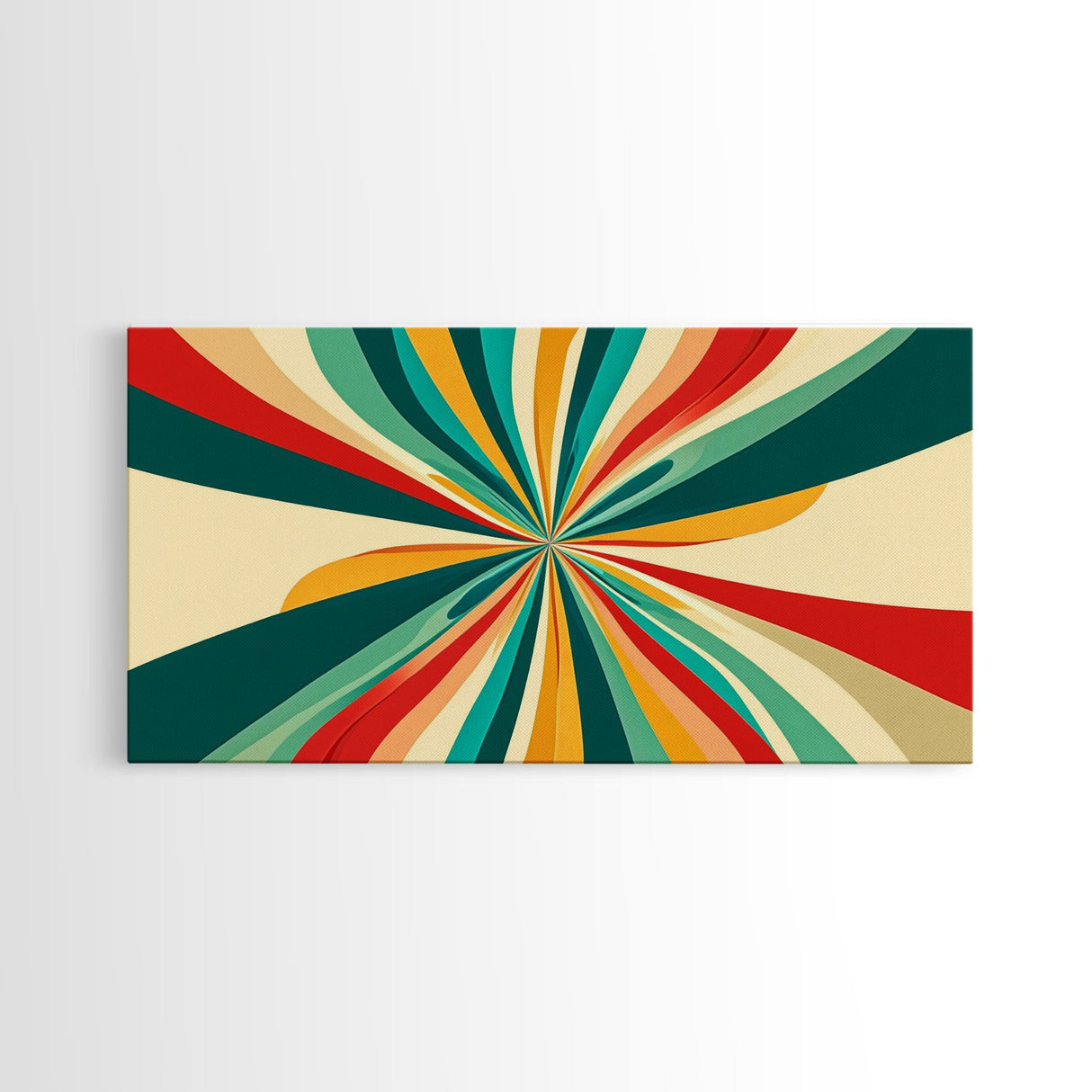 Large Mid-Century Canvas Print Wall Art For Living Room - Framed Canvas Art - MCM Modern Abstract Painting Geometric Wall Art