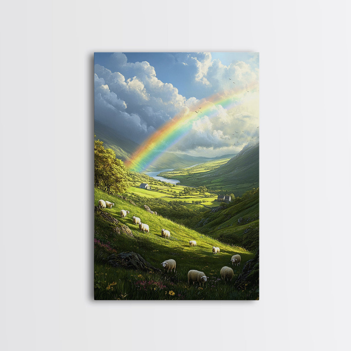 A Rainbow Over Ireland, Ireland Landscape Painting Print, Irish Decor, Ireland Wall Art, Ireland Inspired Home Decor