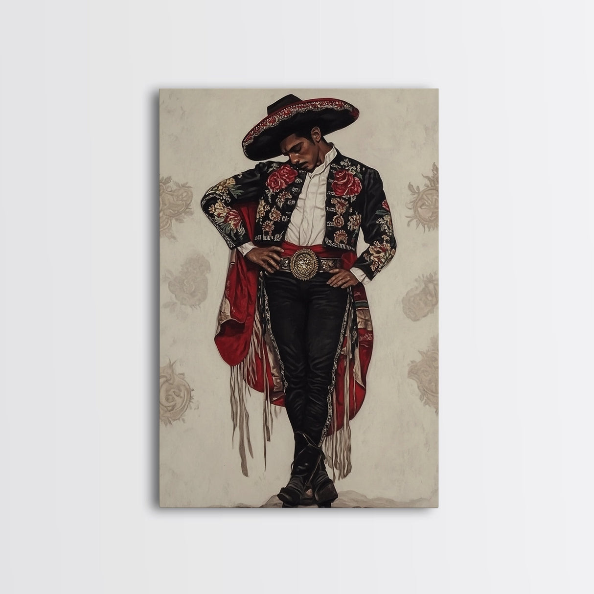The Matador Oil Painting Canvas Print, Chicano Wall Art, Mexicano Decor, Mexican Inspired Wall Art