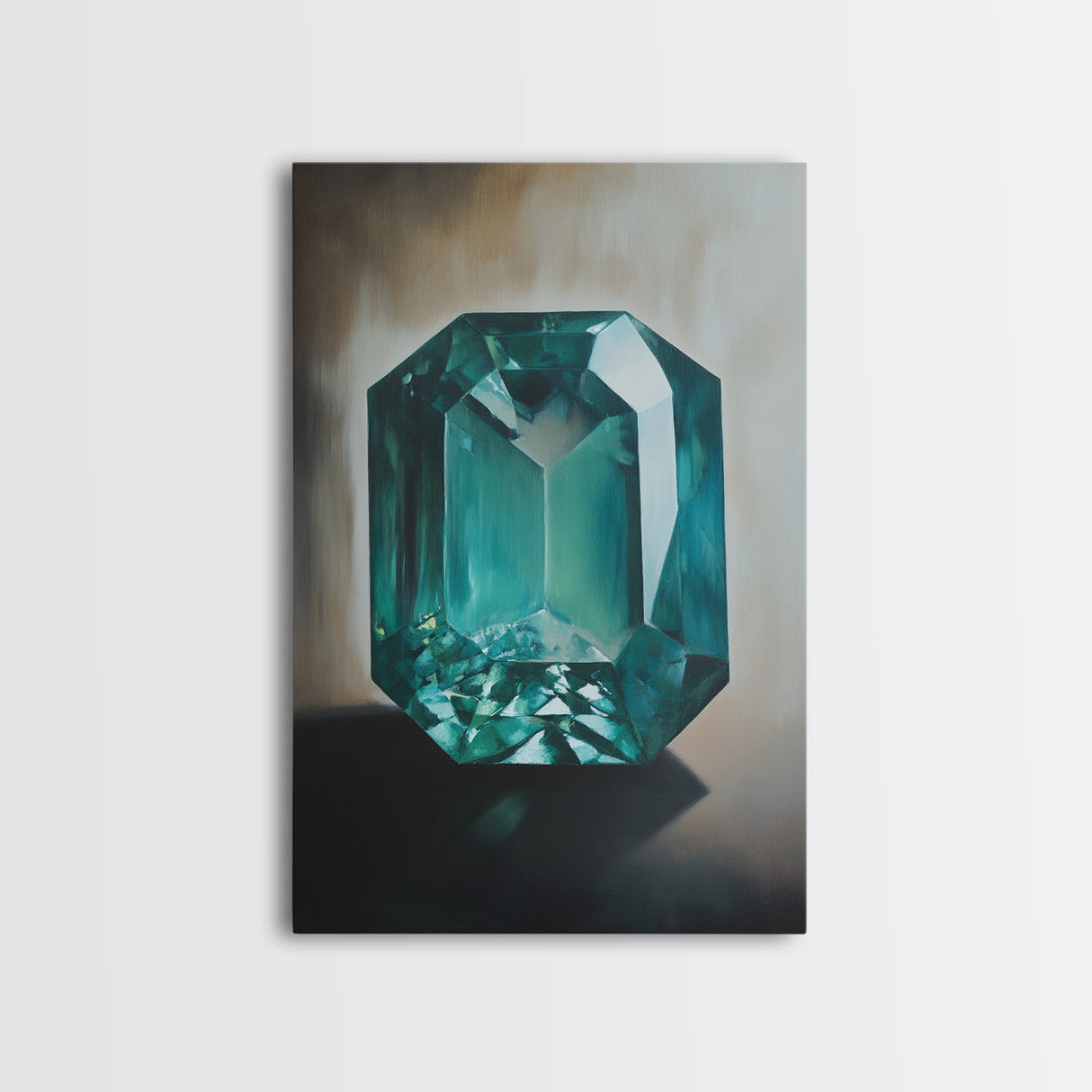 Watercolor Painting Print of an Emerald, Genstones Painting, Gemstone Painting, Emerald Wall Art, Emerald Green Home Decor, Kitsch Art