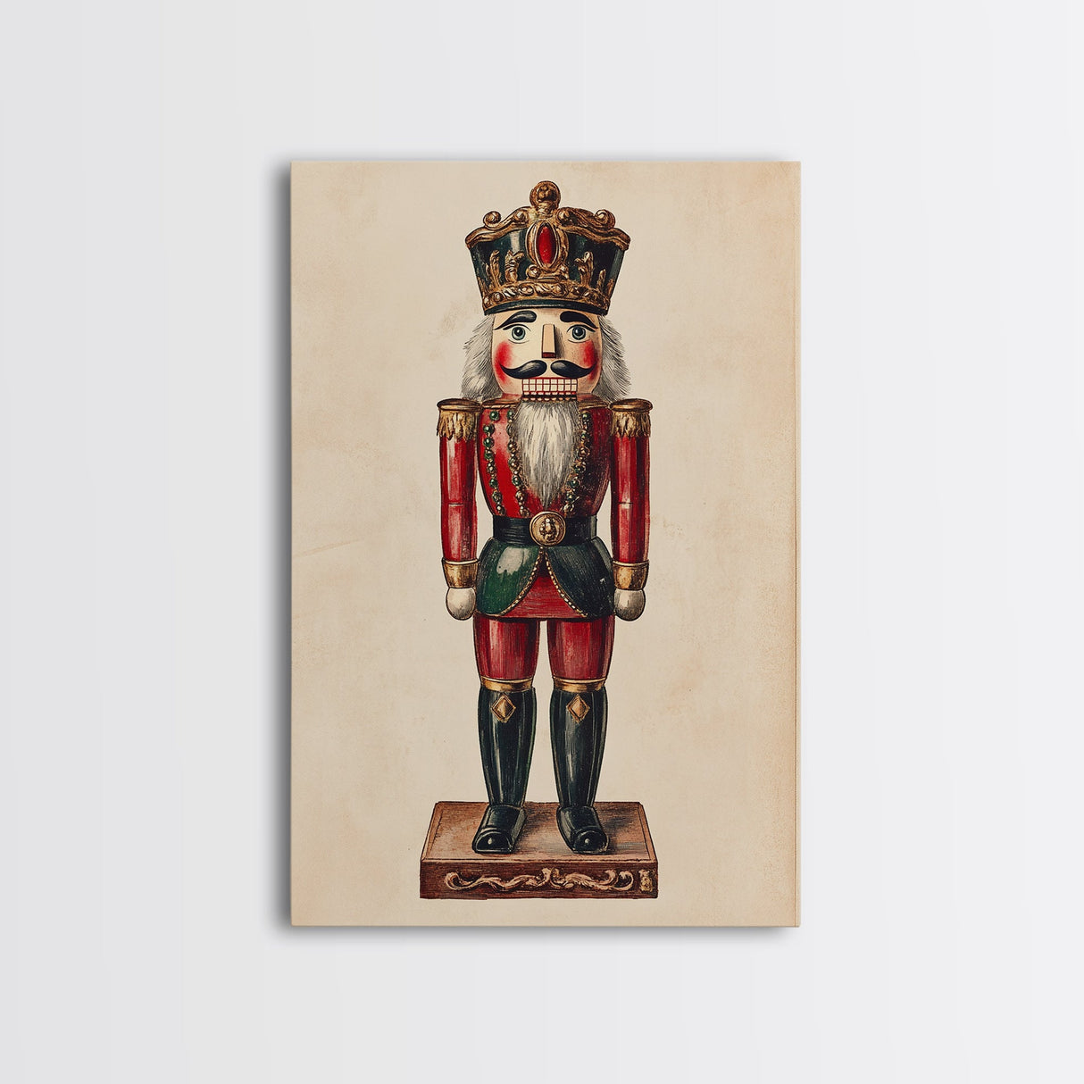 Sketch of a Nutcracker Canvas Print - Framed Canvas - Minimalist Christmas Art - Boho Christmas Art - Rustic Christmas Art