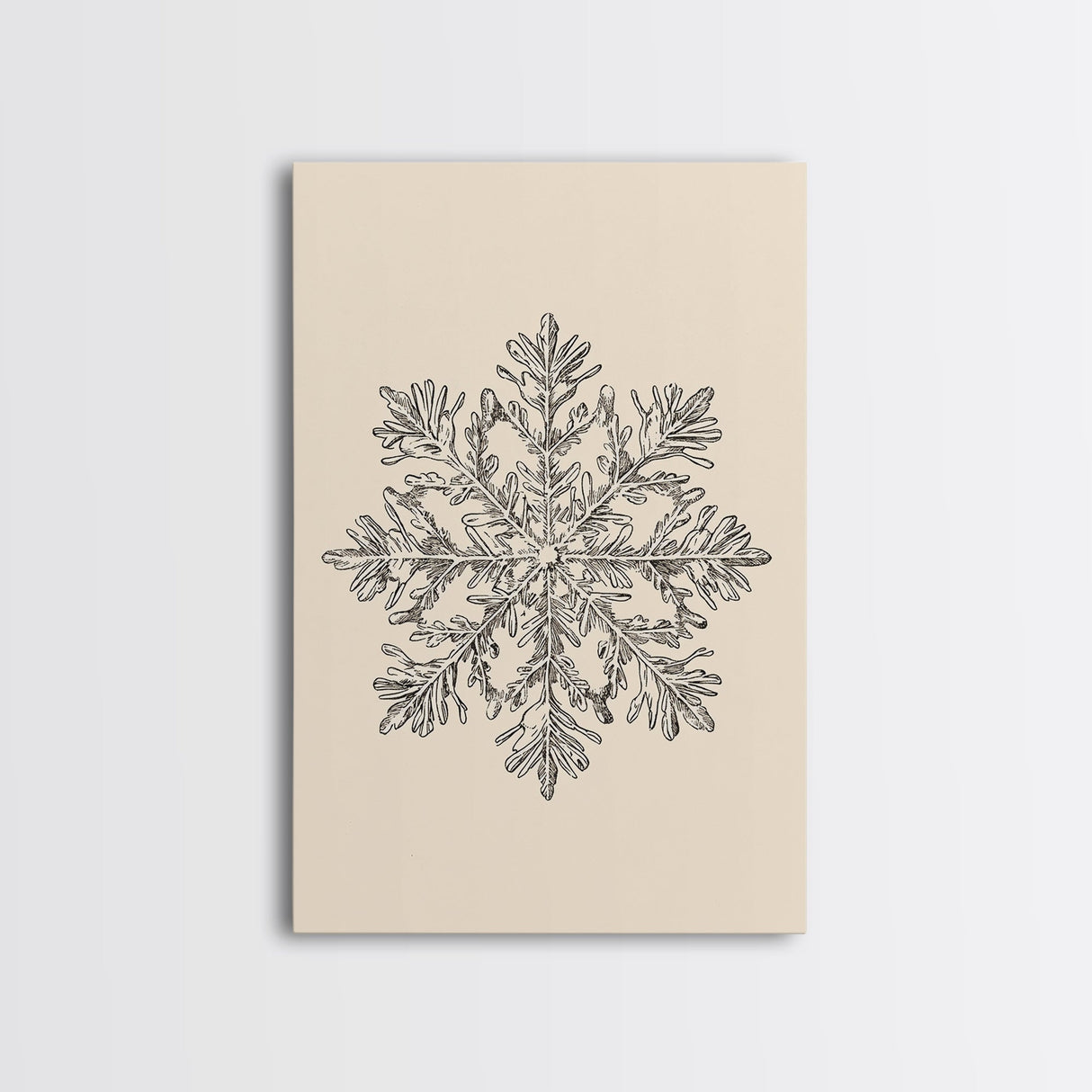 Sketch of a Snowflake Canvas Print - Framed Canvas - Minimalist Christmas Art - Boho Christmas Art - Rustic Christmas Art
