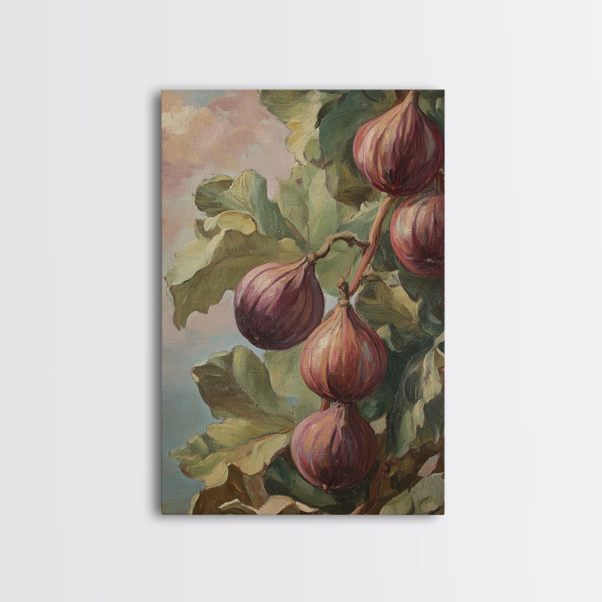 Figs On The Vine Framed Canvas Print - Kitchen Wall Art - Figs Painting