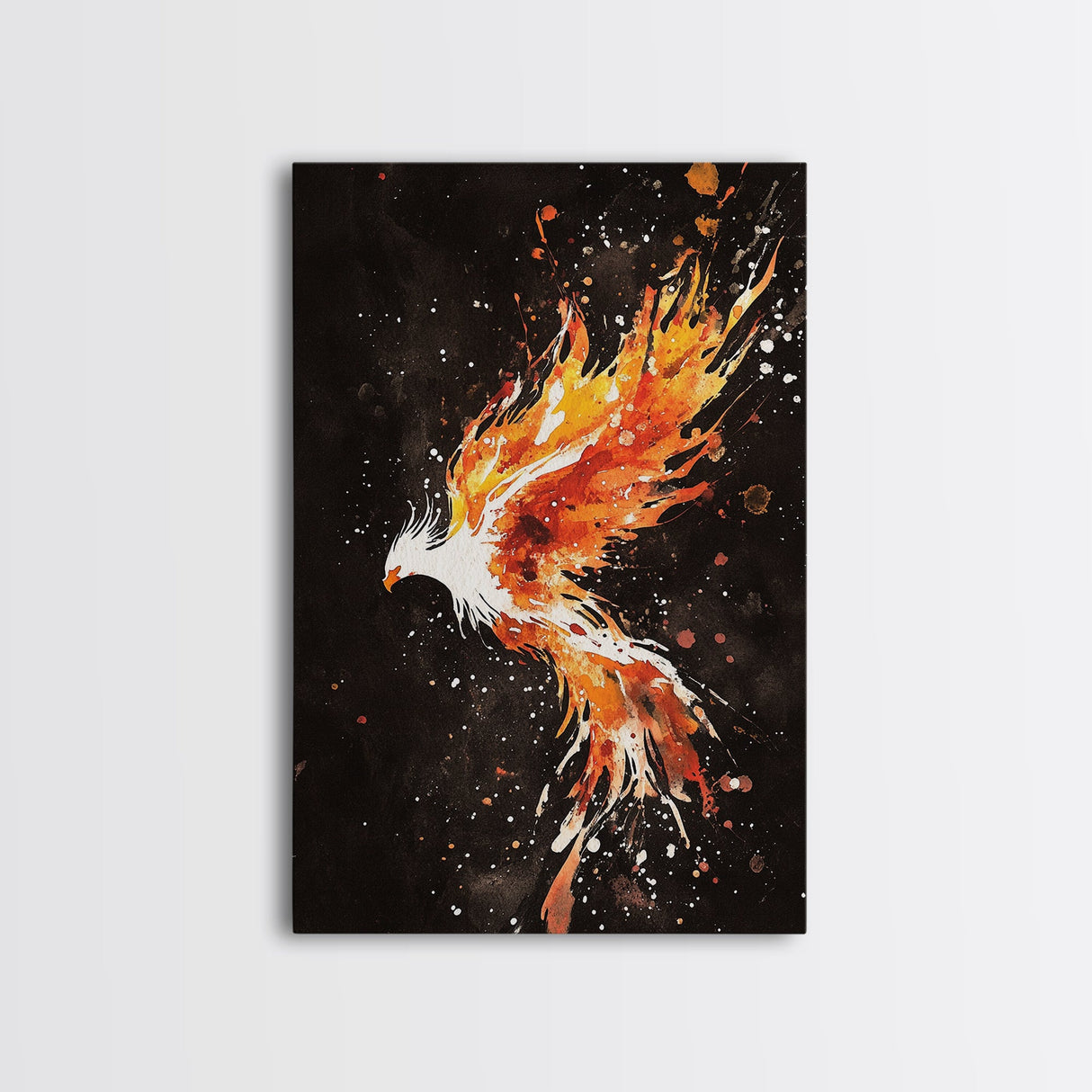 Graffiti Punk Art, Phoenix In Flames, Retribution, Framed Canvas Print, The Phoenix, Framed Wall Art, Original Painting Phoenix