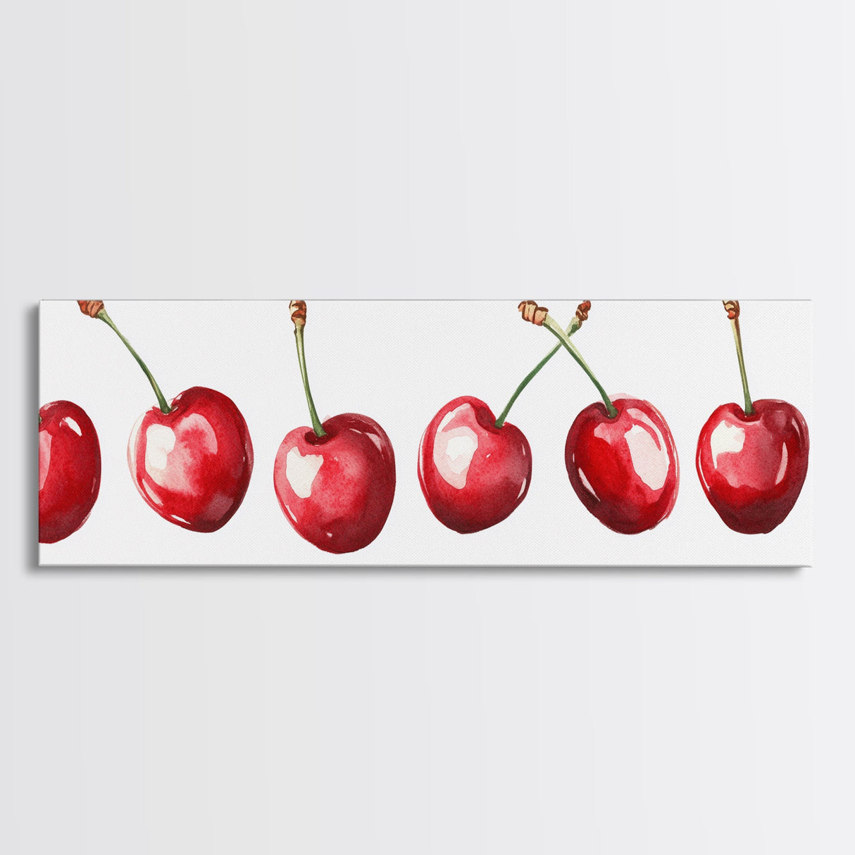 Panoramic Cherry painting Print - Kitchen Home Decor - Trendy Dorm Room Wall Art - Dining Room Decor - Cherry Art - Cherry Painting