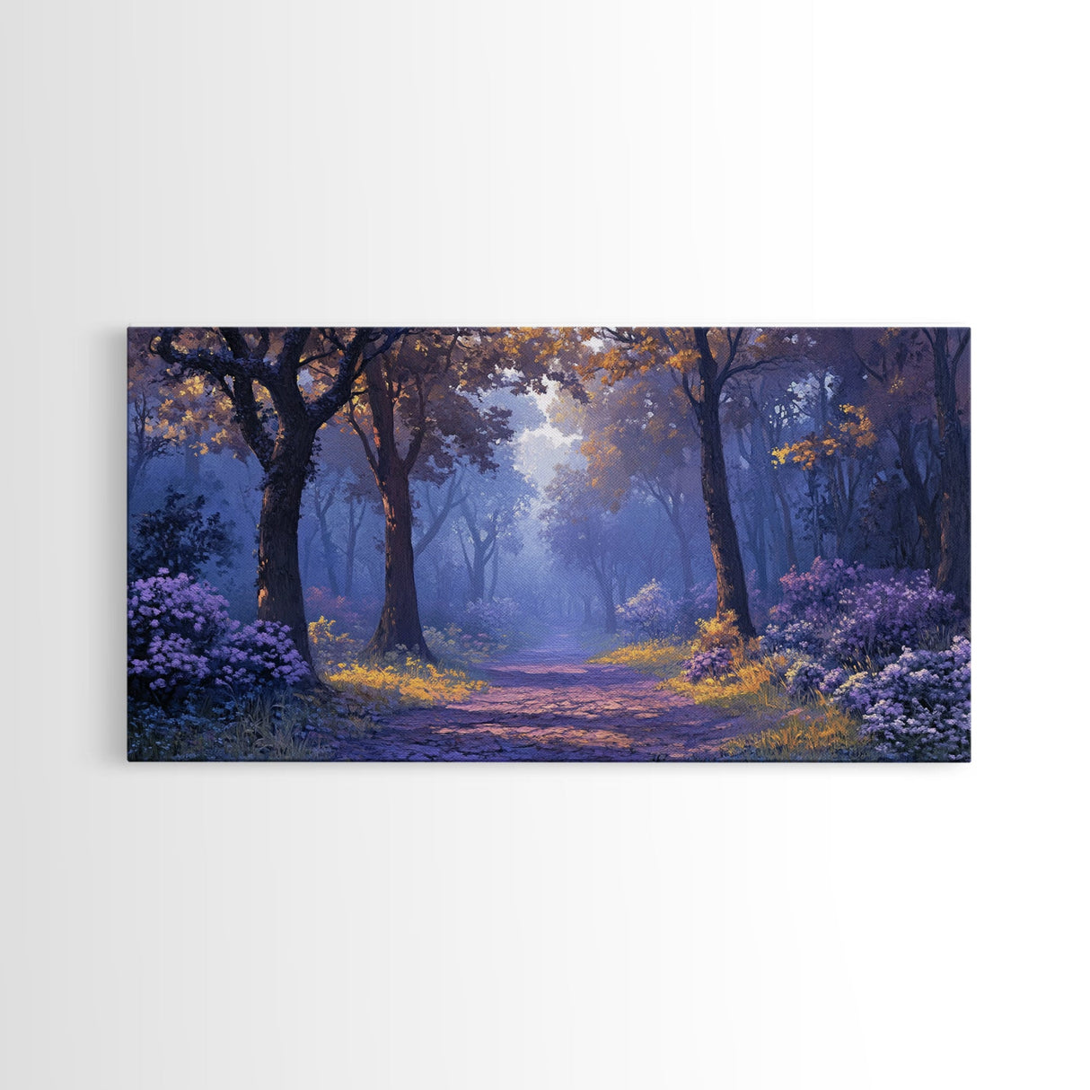 The Path Through The Forest, Framed Canvas Print, Fantasy Landscape Painting, Wood Framed Home Decor, Above Sofa Living Room Wall Art