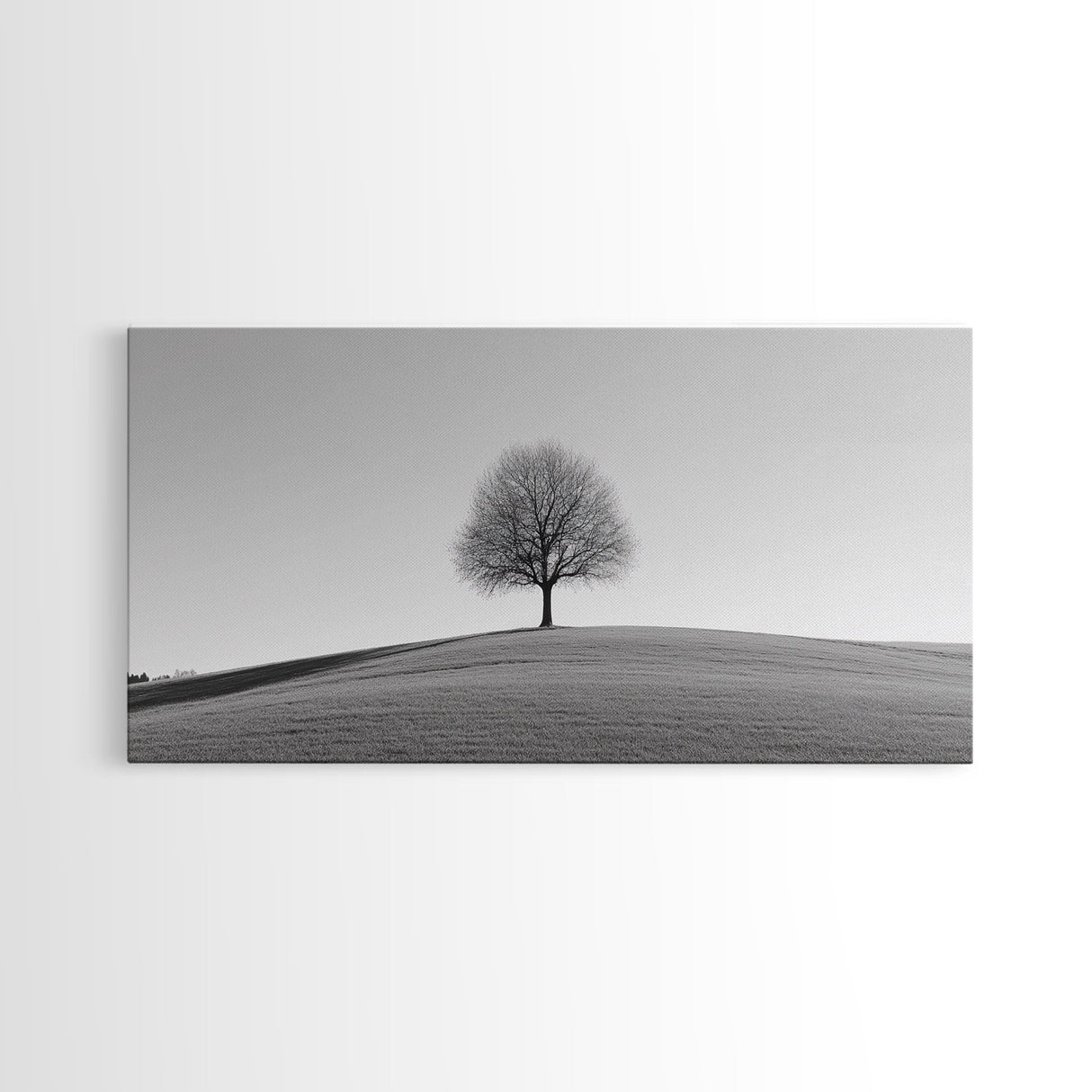 Loneliness - Framed Canvas Print Ready To Hang Wall Art - Thought Provoking Art - Moody Wall Art - Moody Painting - Black and White Dead Tree Art