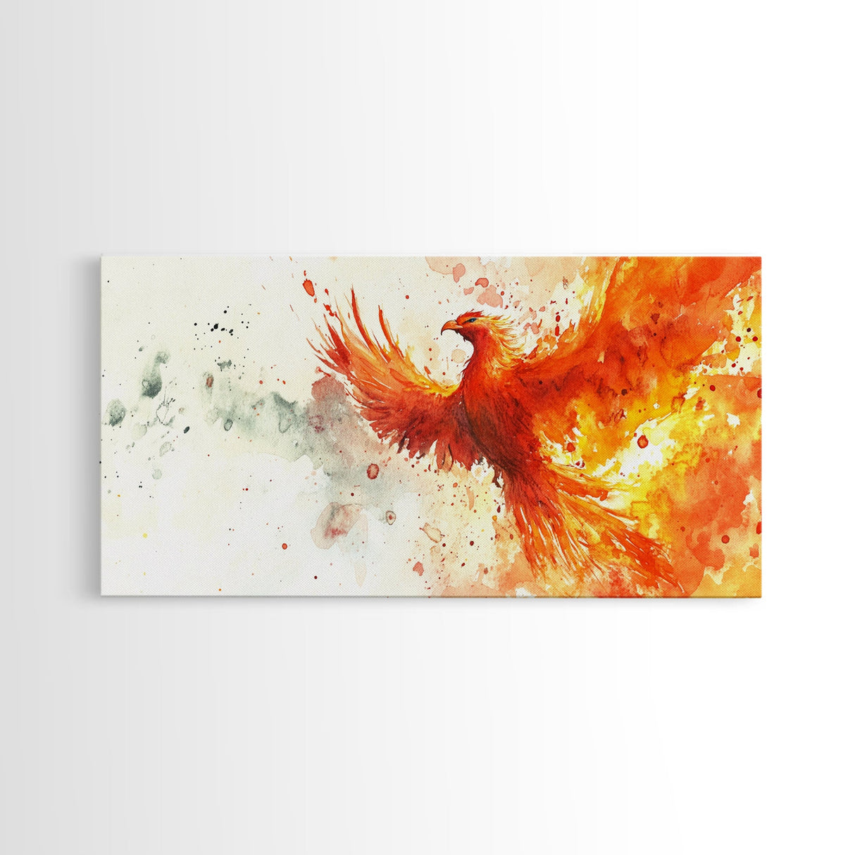 The Phoenix - Watercolor Painting Canvas Print - Phoenix Wall Art