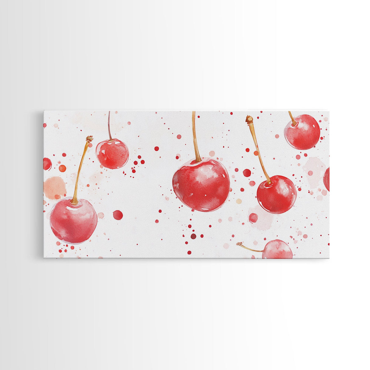 Cherry Painting Canvas Print - Kitchen Wall Art - Kitchen Decor - Cherry Wall Art - Kitsch Decor - Eclectic Home Decor