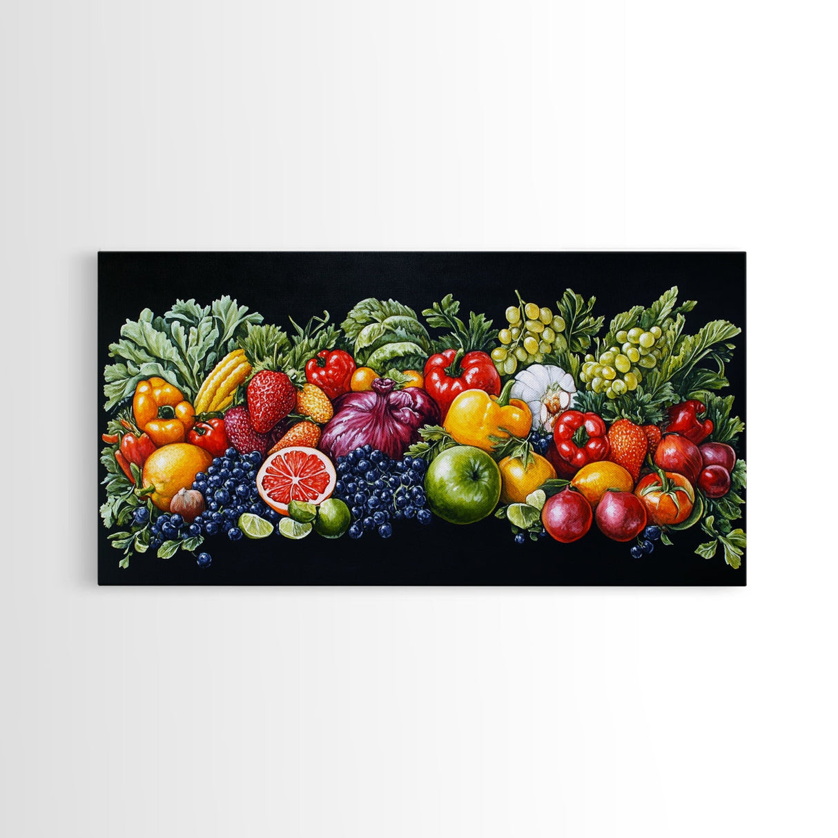 Fruits and Vegetables Wall Art Canvas Print, Kitchen Decor, Kitsch Decor, Kitchen Wall Art, Dining Room Decor, Modern Farmhouse Kitchen Art