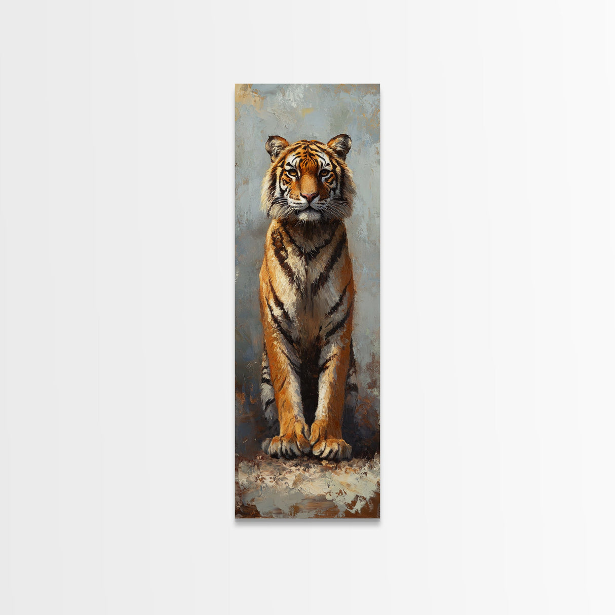 Majestic Tiger Painting Framed Canvas Print, Animal Wall Art, Rustic Decor Above Sofa Art, Bedroom Art Living Room Art Christmas