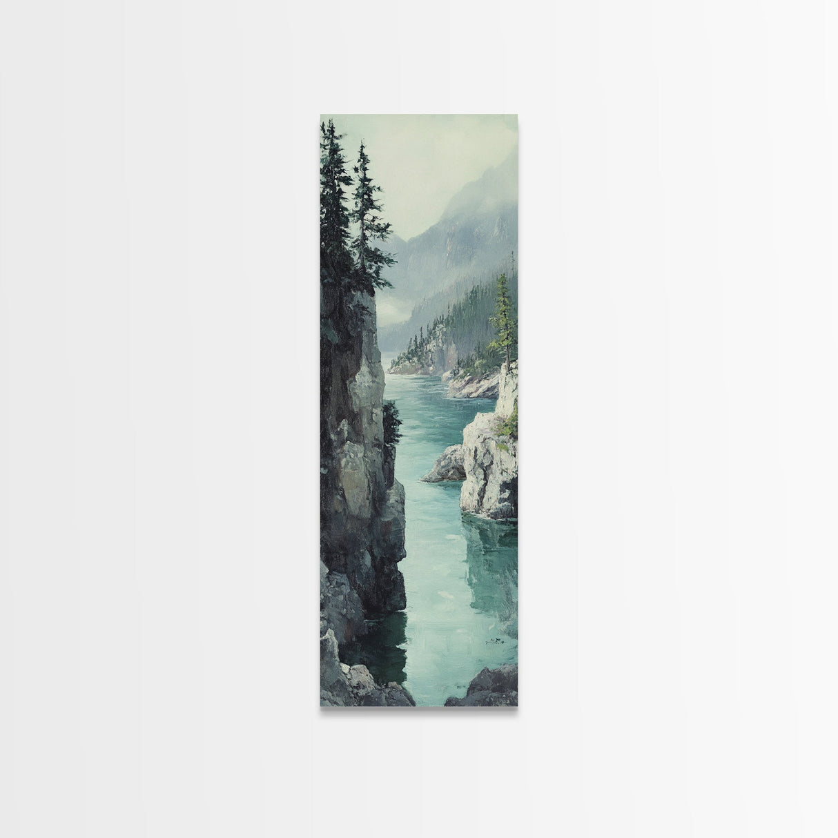 Framed Canvas Print Coastal Landscape Art Nautical Decor Tall Narrow Art Beach House Wall Art Perfect Above Couch Nautical Wall Art